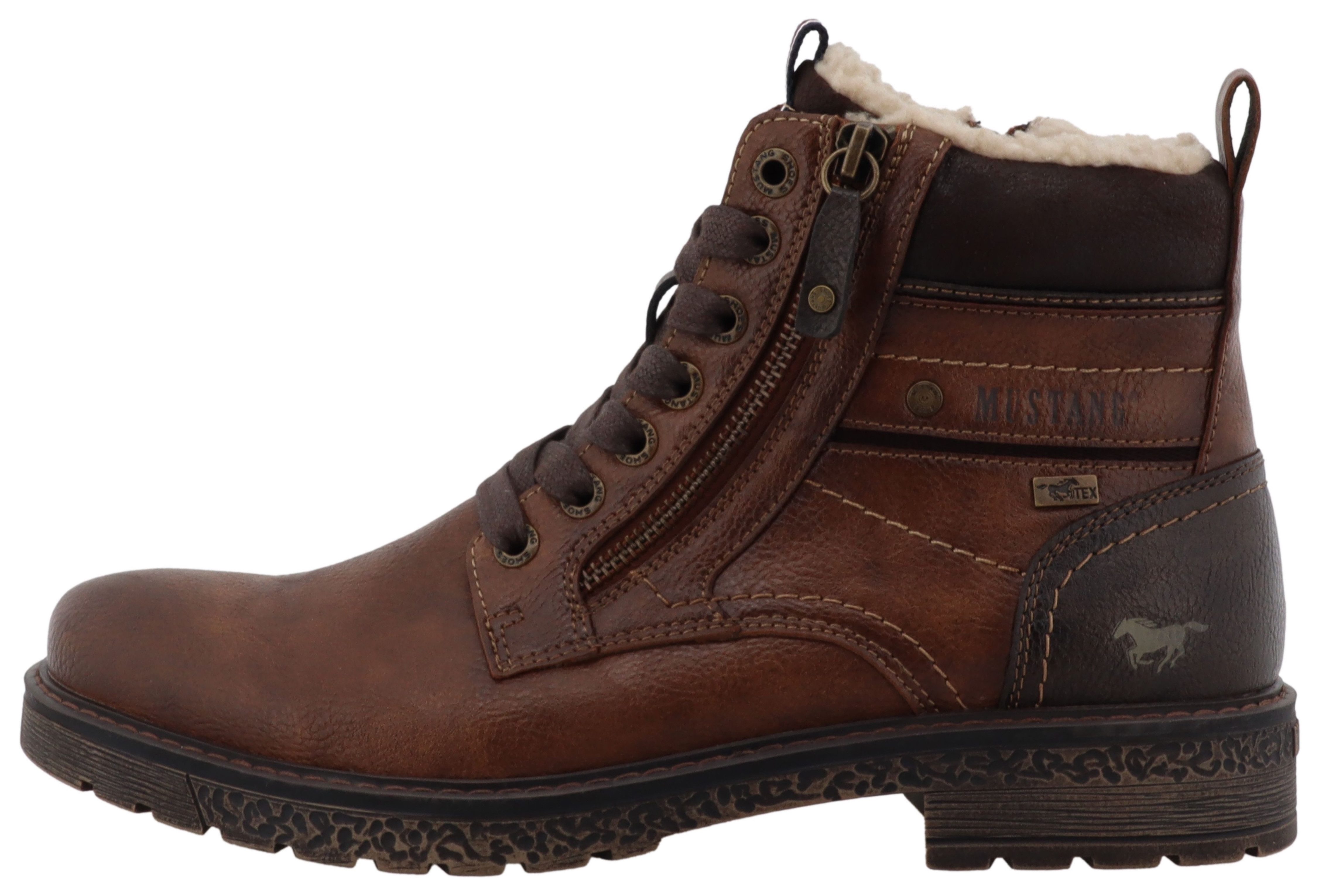 Mustang Shoes Midor Winterstiefelette Schnürstiefel, Winterstiefel mit Warmfutter