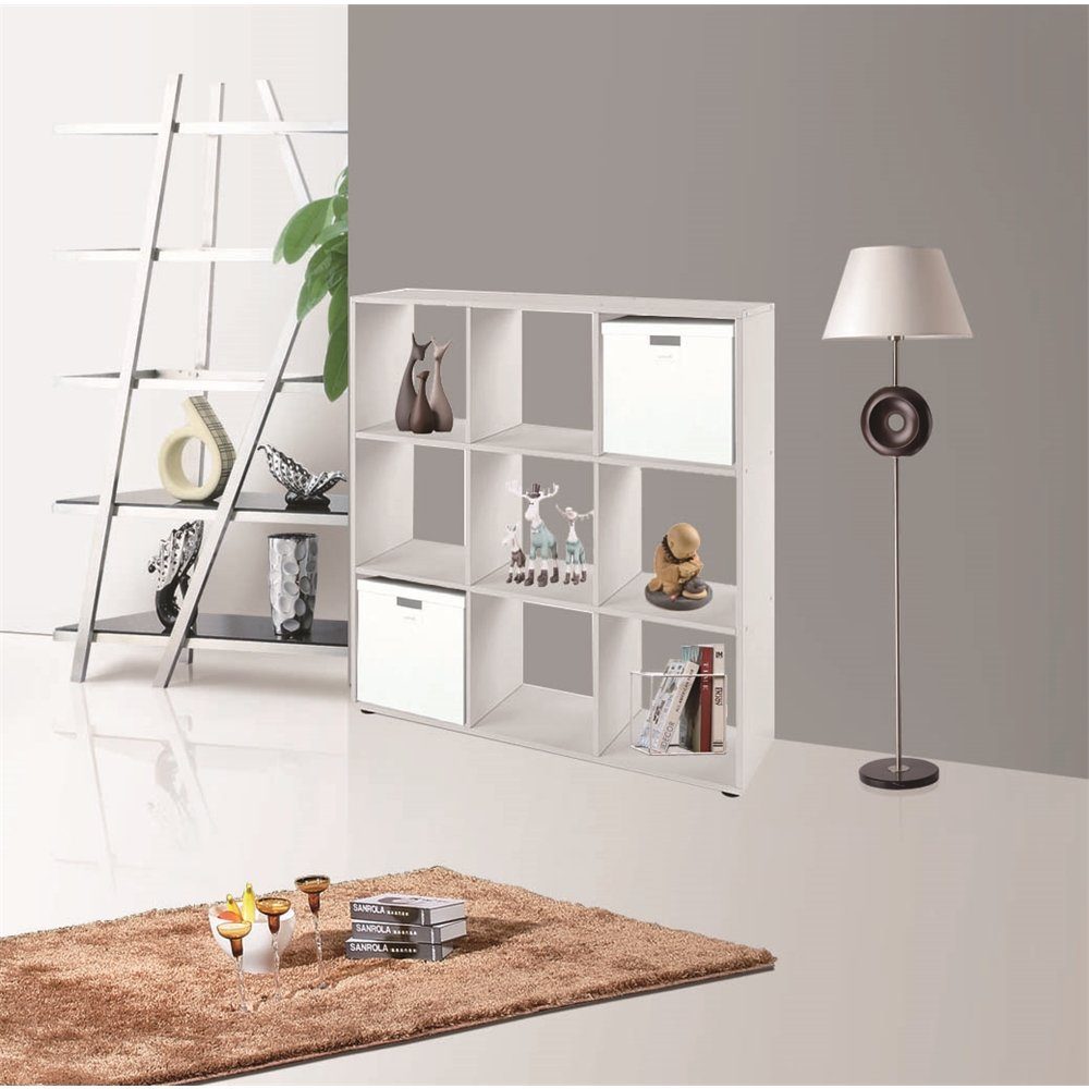 Mucola Raumteiler »Raumtrenner Weiß 9 Fächer Bücherschrank Regalwand