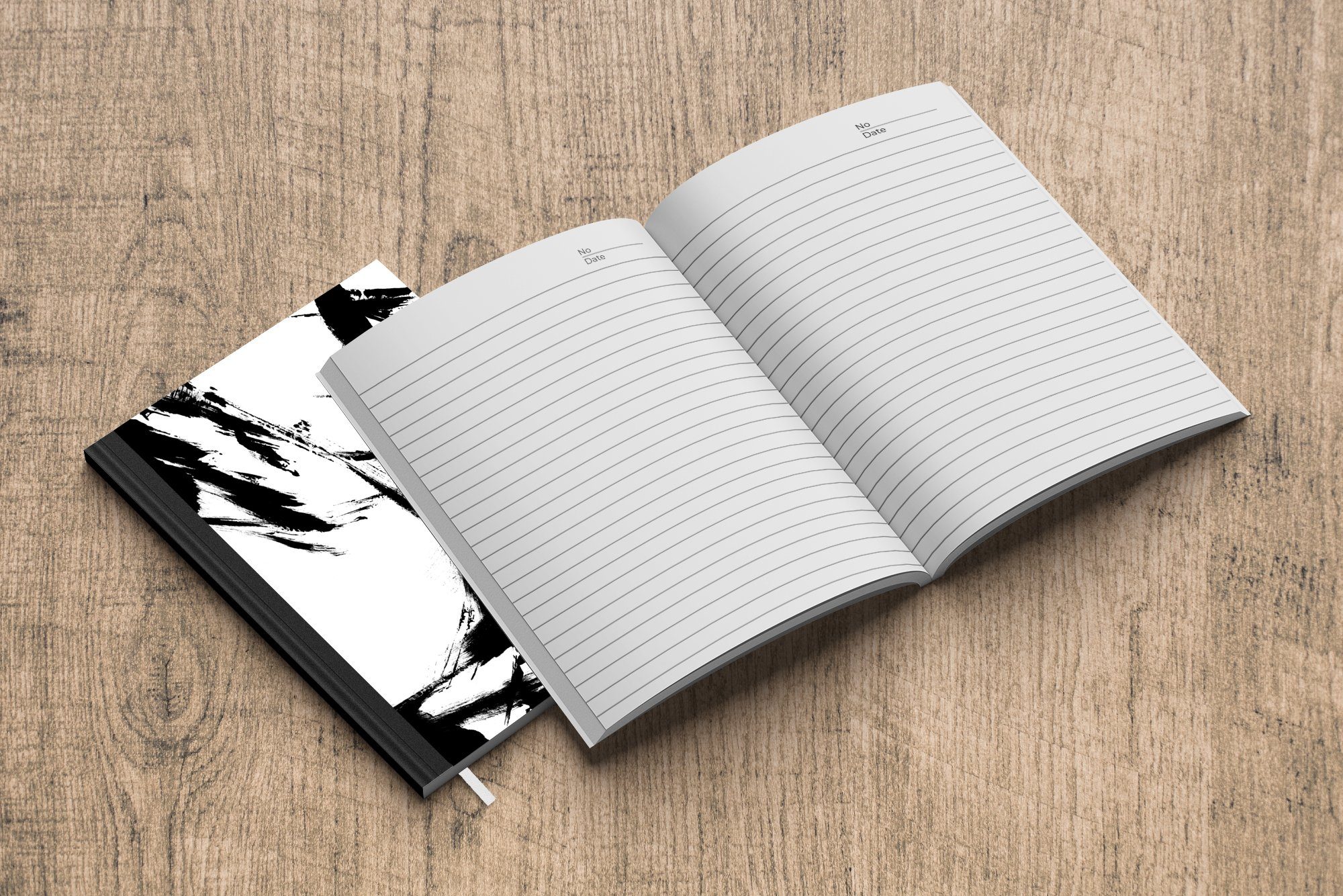 Journal, - Haushaltsbuch - Abstrakt, A5, 98 Farbe Merkzettel, Seiten, Notizheft, MuchoWow Schwarz Notizbuch Tagebuch,