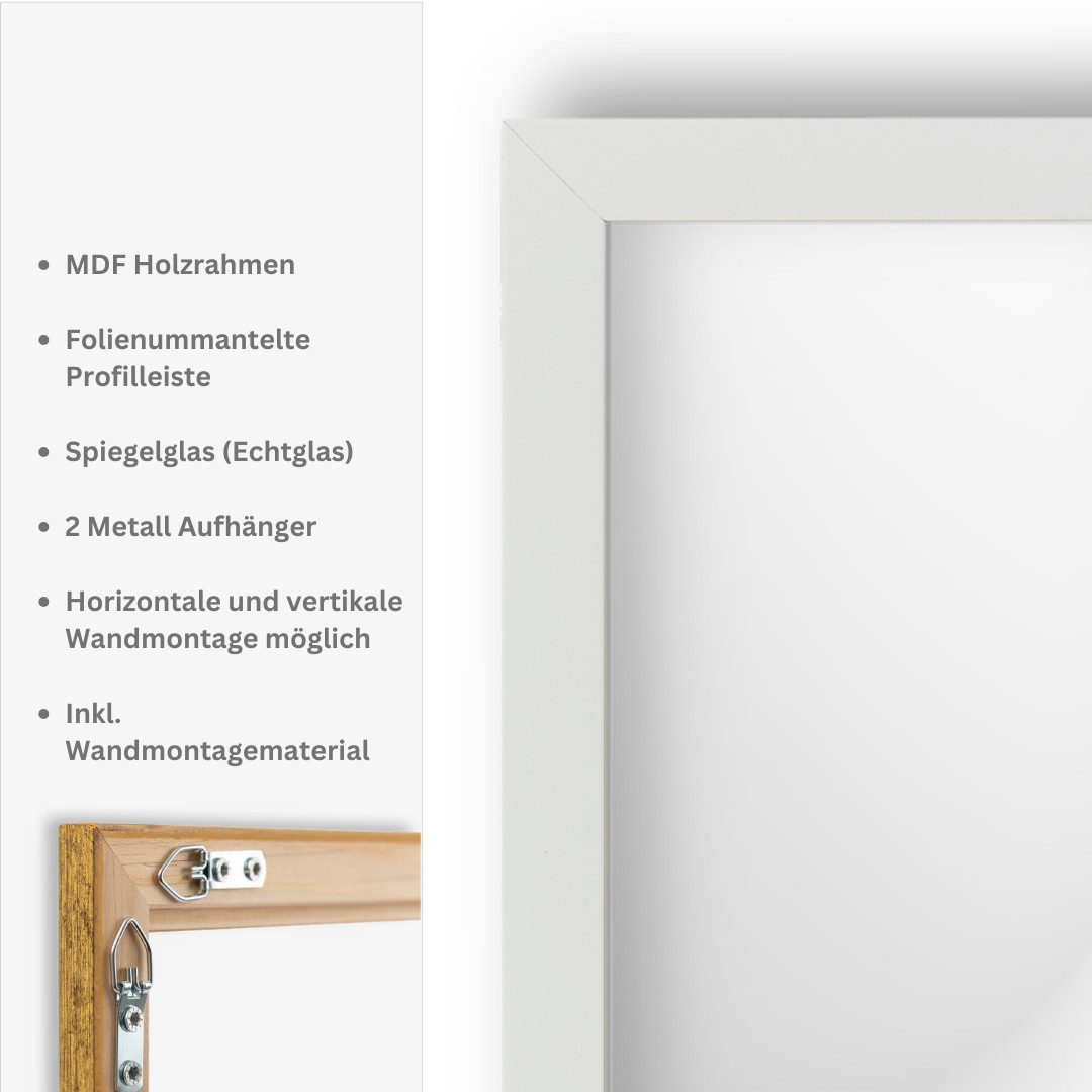 EmsCraft24 Wandspiegel Spiegel 60x40 cm Hoch- und Querformat Kunststoffspiegel montierbar – Bild 5 von 5