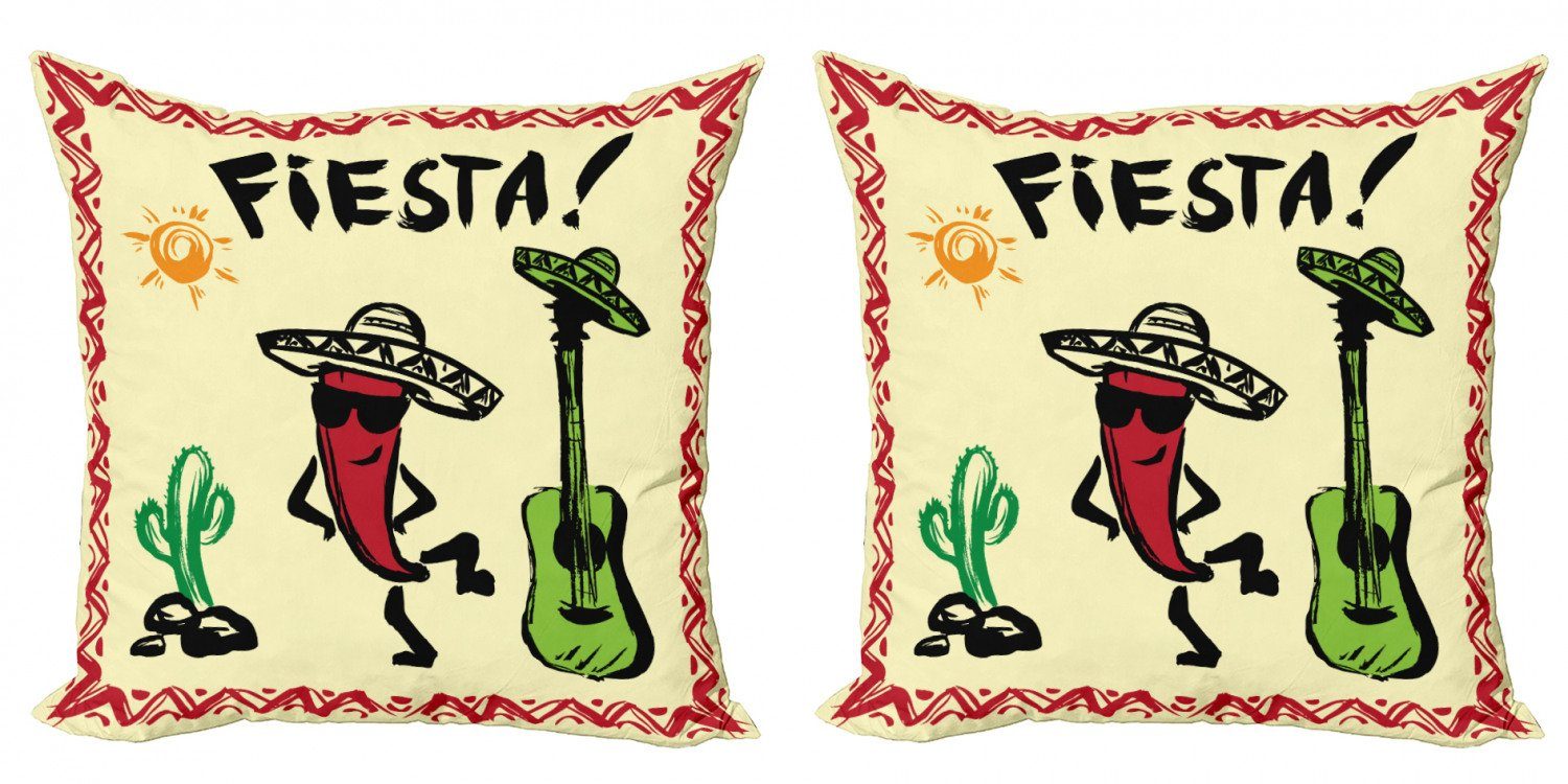 Kissenbezüge Modern Accent Doppelseitiger Digitaldruck, Abakuhaus (2 Stück), Fiesta Mexikanische Party Red Pepper