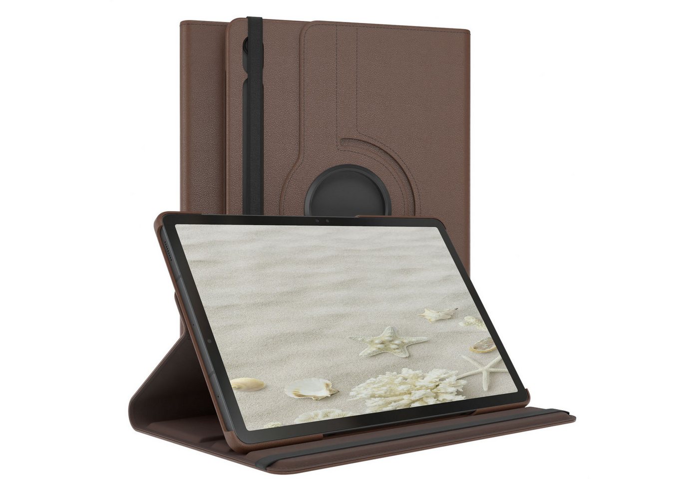 EAZY CASE Tablet-Hülle Rotationcase für Samsung Galaxy Tab S10 Lite 10,9 Zoll, Schutztasche Tablet Case 360 Rotation Bookcover zum Aufstellen Braun