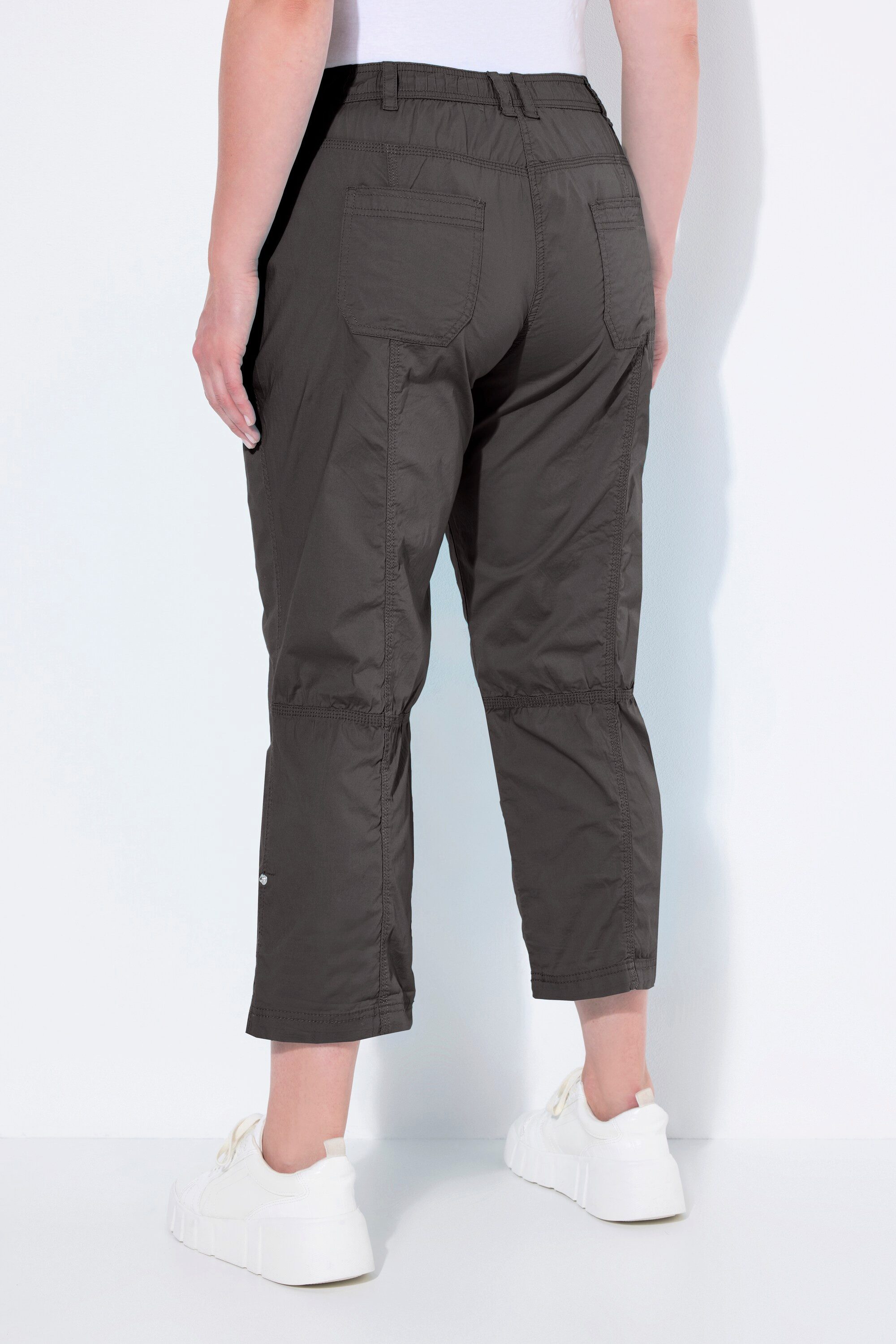 Ulla Popken Funktionshose 7/8-Cargohose Krempelriegel Komfortbund