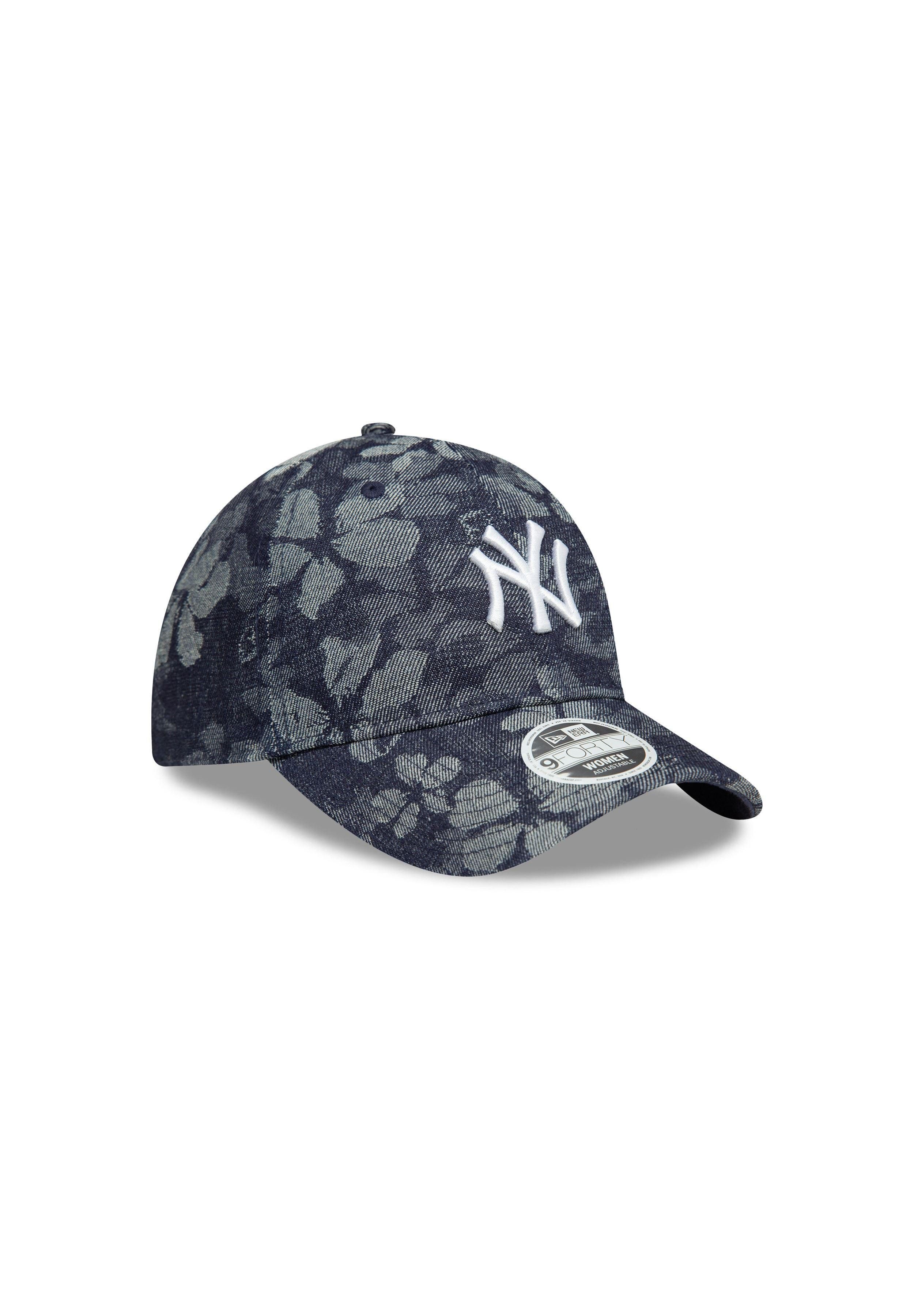 New Era Baseball Cap New York Yankees MLB Womens Floral Denim Blau Verstellbare 9Twenty Dam (1-St)