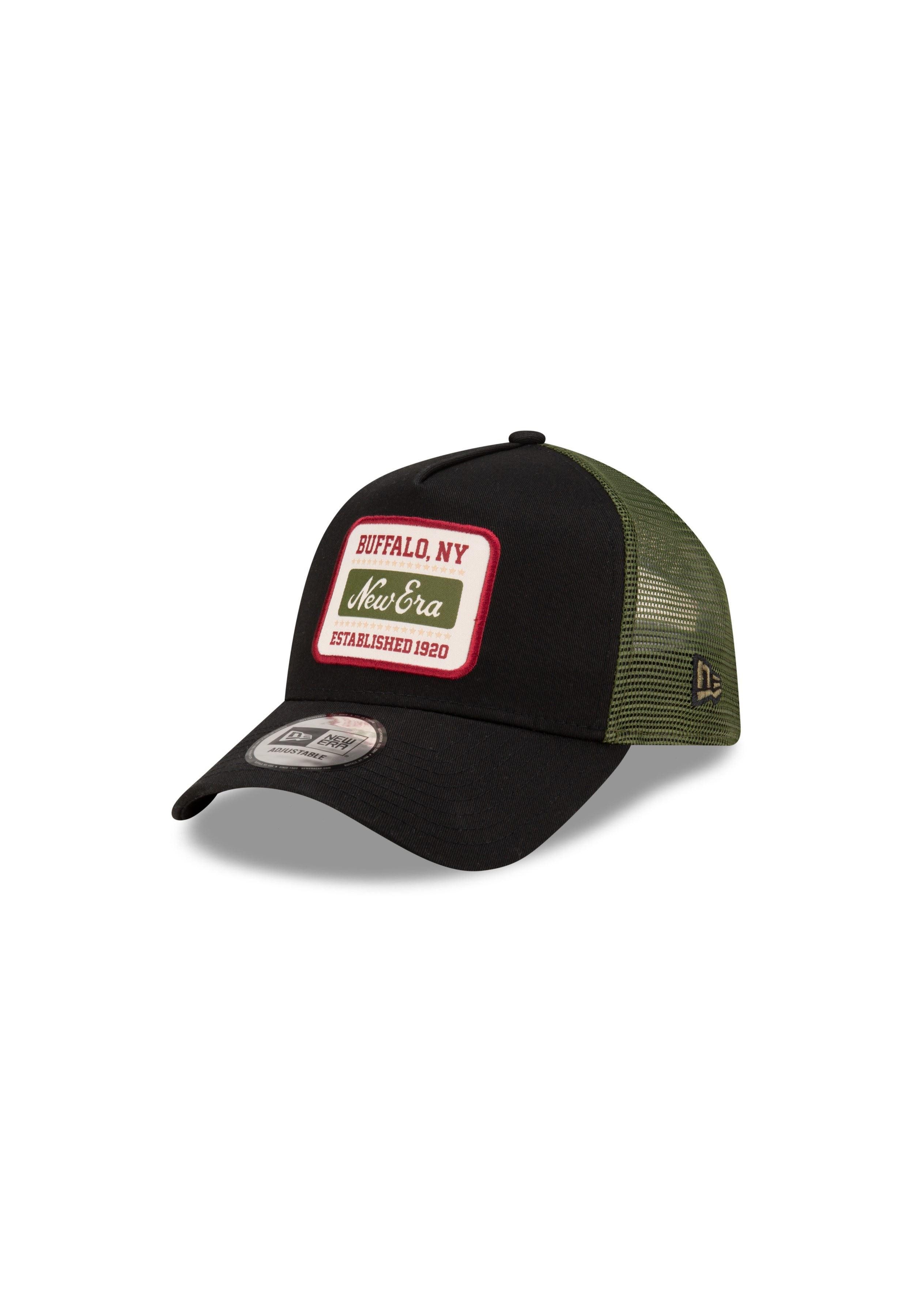 Baseball Cap NE Script Patch Schwarz Verstellbare A-Frame Trucker Cap New Era