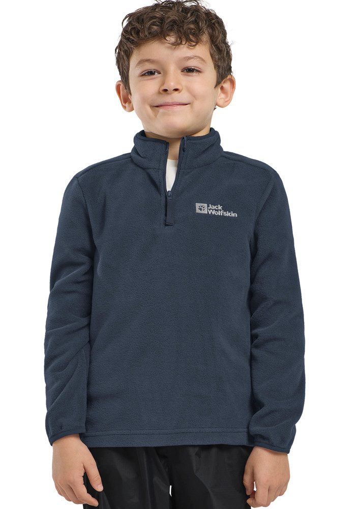 Jack Wolfskin Stehkragenpullover TAUNUS HALFZIP K mit hohem Stehkragen, aus Fleece-Material