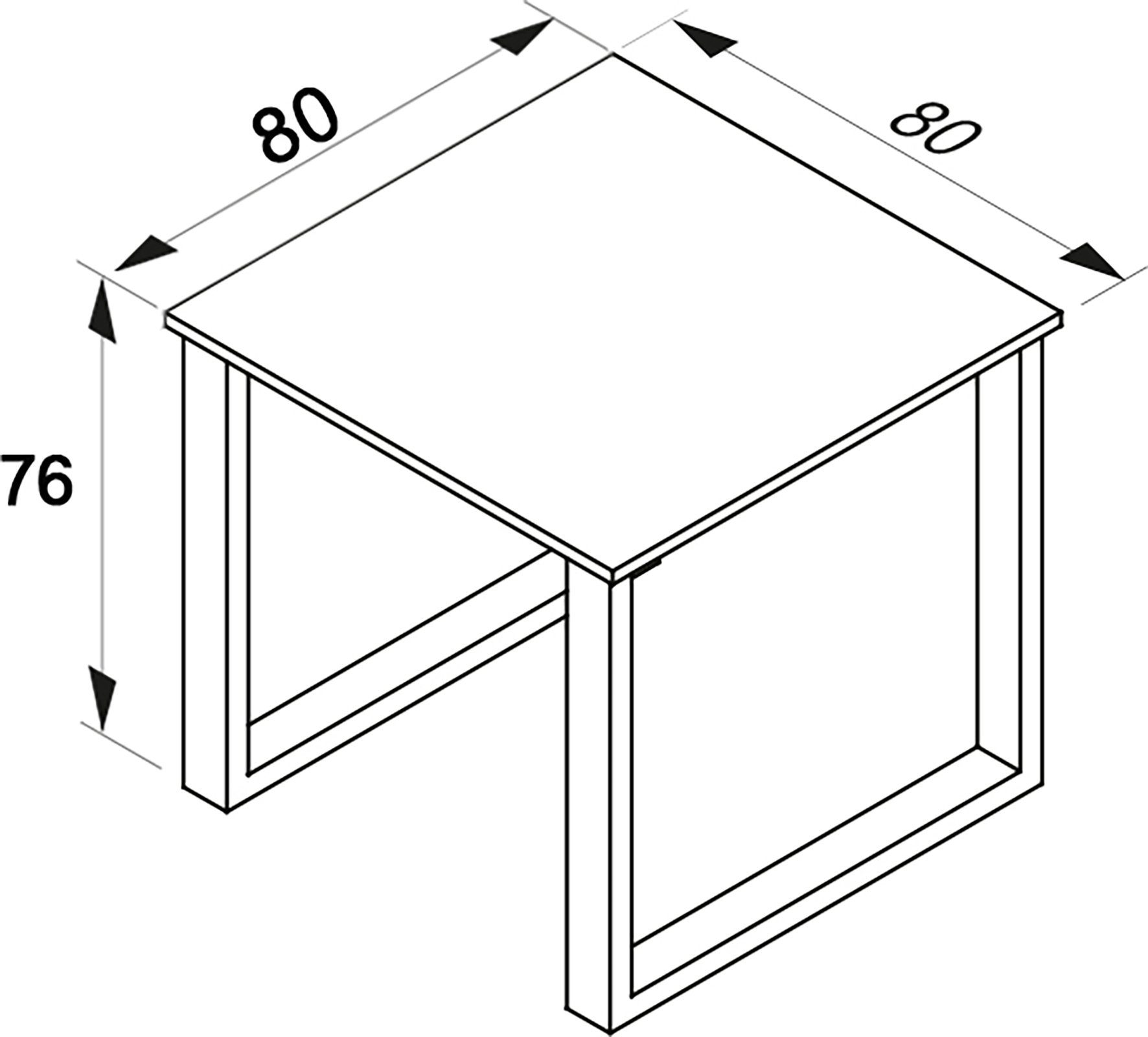 VCM Esstisch Premium Holz Esstisch Küchentisch Xona U 80x80