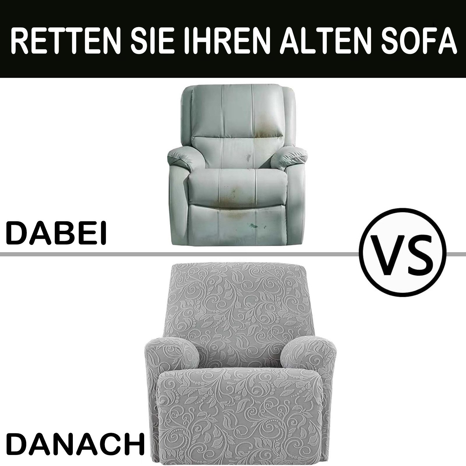 Jibenhome Sesselhusse Relaxsesselhusse 4-Teilig Jacquard Relaxsessel günstig online kaufen