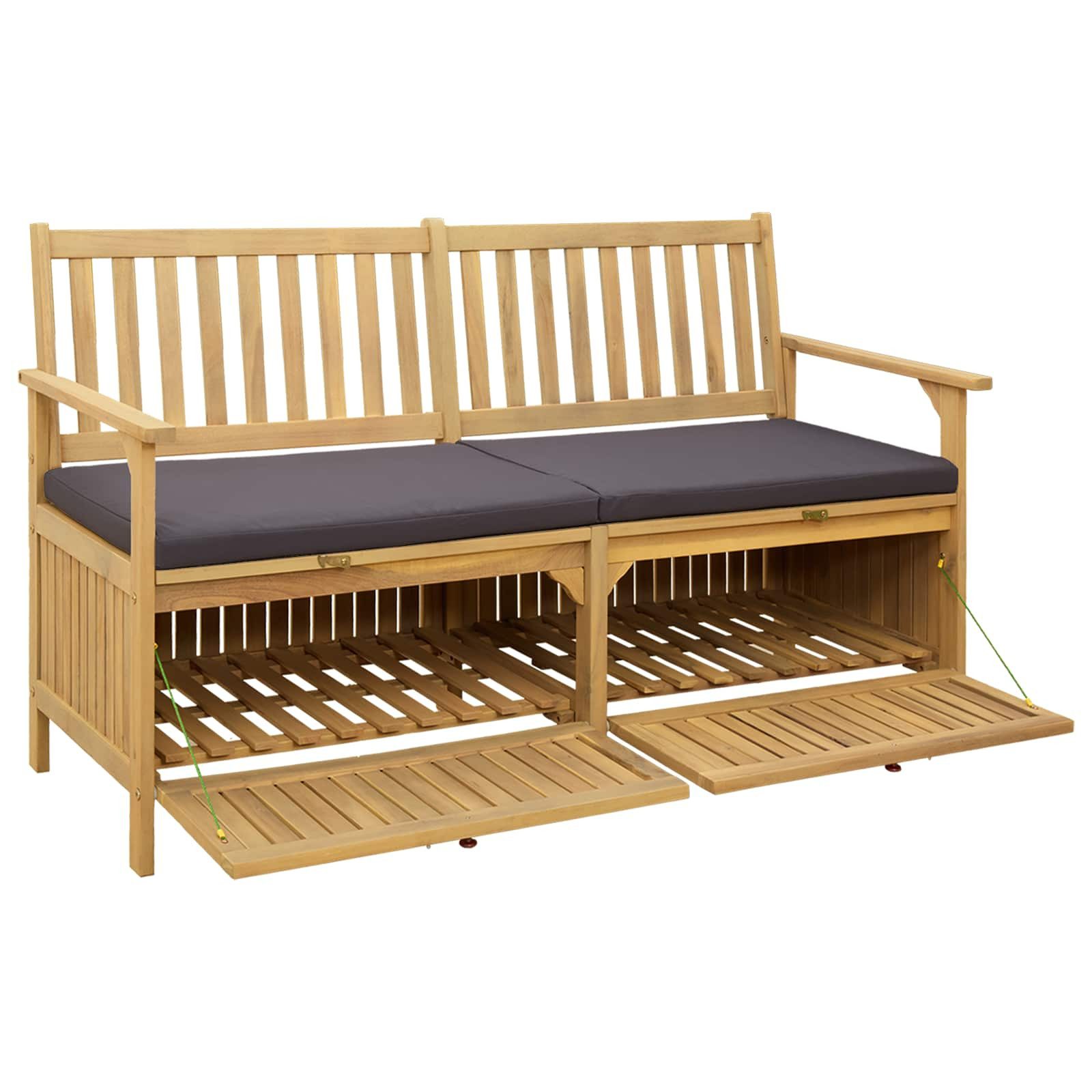 vidaXL Gartenbank Garten-Aufbewahrungsbank 2 -Seater 148 x 63 x 84 cm (1-St)