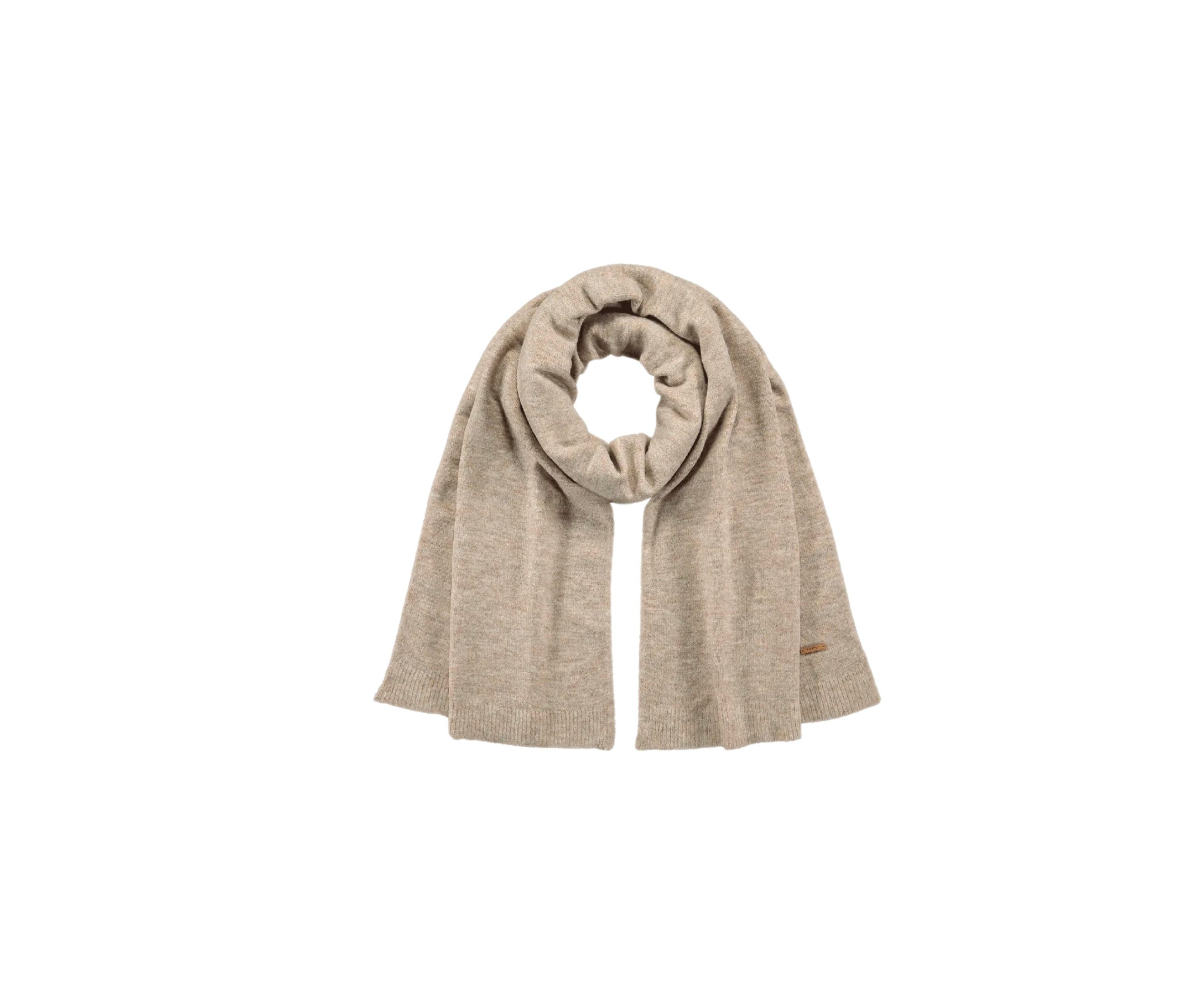 Barts Wollschal Barts Damen Schal Witizia, Beidseitger Rand aus Rippstrick light brown