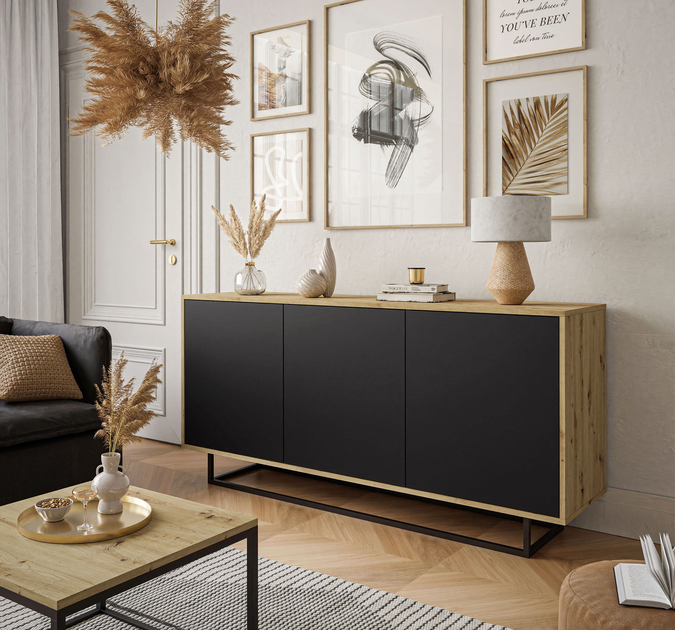 Lookway Kommode SANAYI LOFT mit Metallgestell, Breite: 156 cm