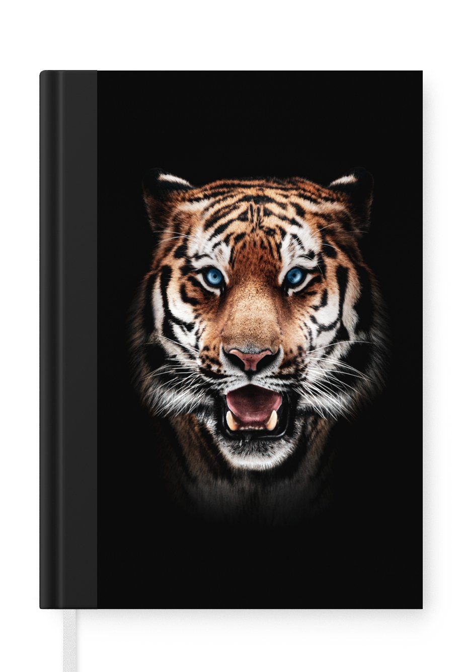 Haushaltsbuch Tiger 98 Journal, - Porträt - Notizheft, MuchoWow Merkzettel, Notizbuch Seiten, Schwarz, A5, Tagebuch,