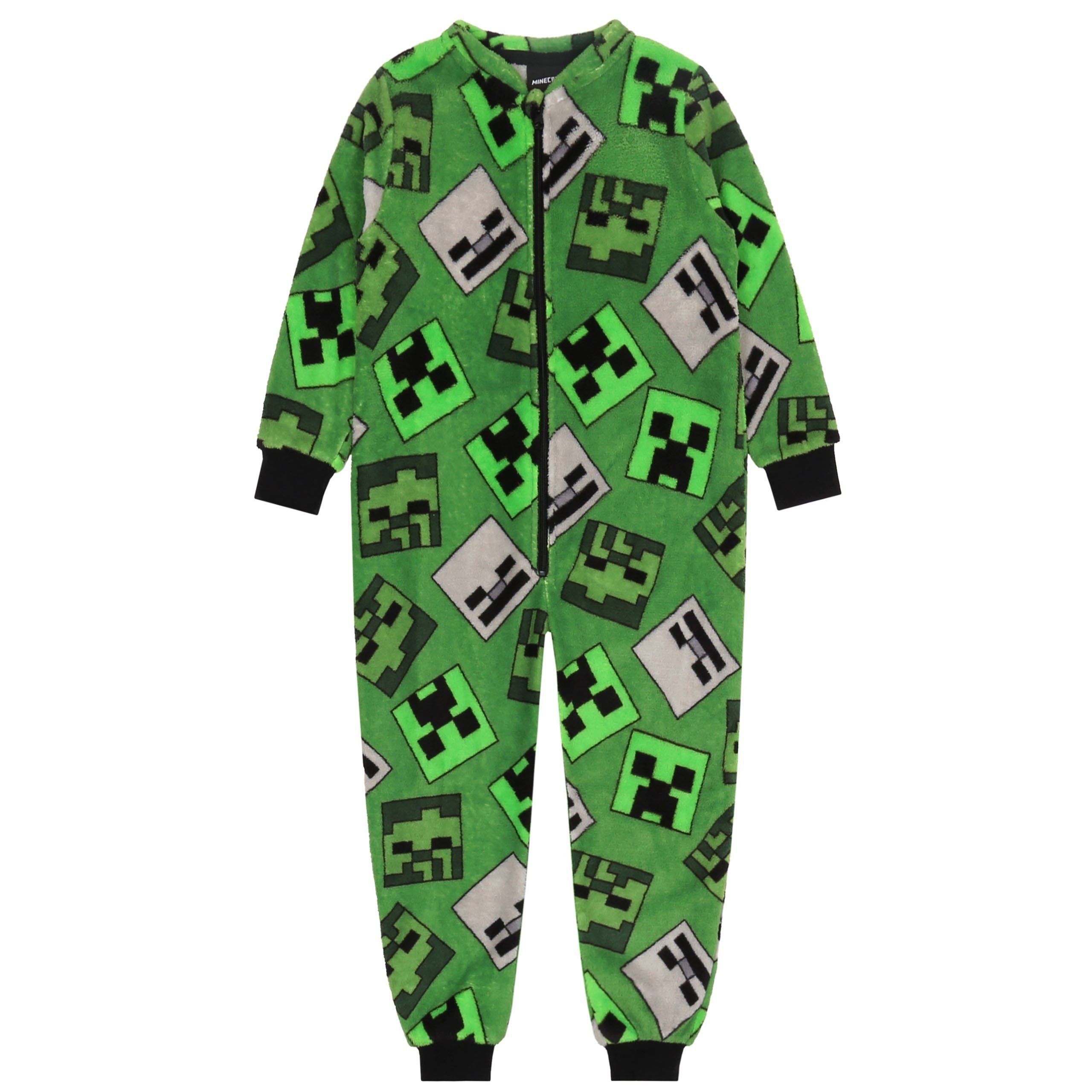 Schlafanzug Minecraft Einteiliger Schlafanzug / Jungenoverall, grün, 5-6 Jahre