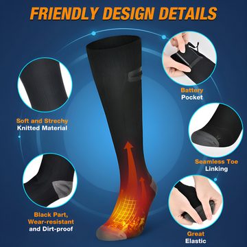 HIYORI Thermosocken Elektrisch Beheizte Socken – USB Ladung, 3 Temperaturstufen Winterstrümpfe