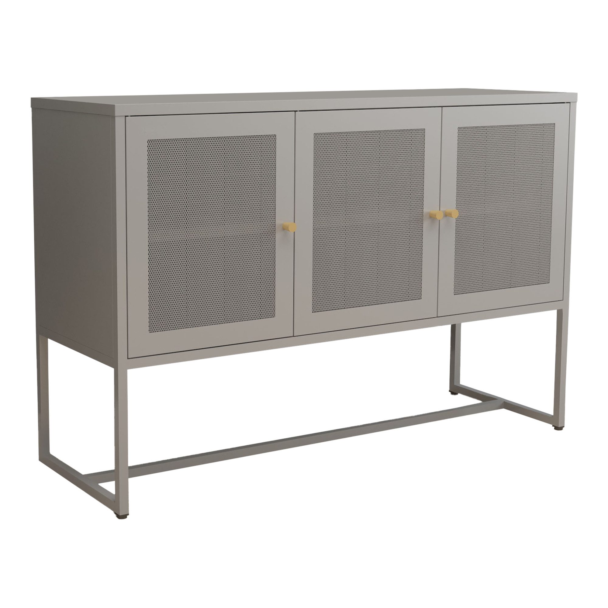 en.casa Sideboard, »Sund« mit 3 Türen Stahl 120 x 40 x 80 cm Grau günstig online kaufen