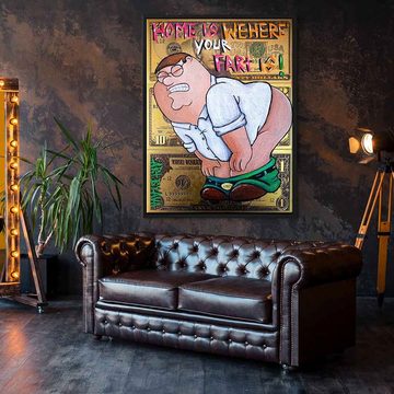 DOTCOMCANVAS® Leinwandbild Farting Peter, Leinwandbild Farting Peter Griffin Family Guy Comic Cartoon WC Klo Bad