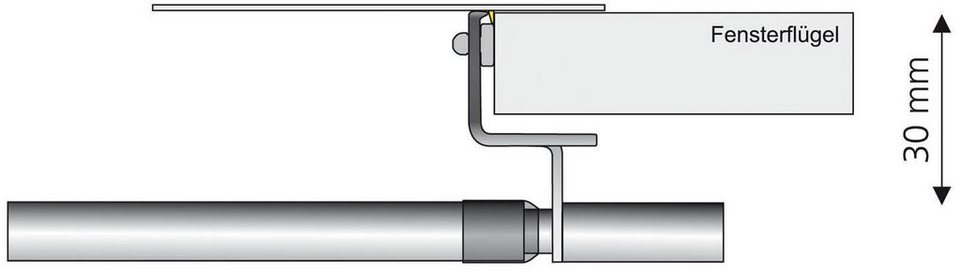 Scheibenstange Press-Fix, Liedeco, Ø 12 mm, 1-läufig, ausziehbar, ohne  Bohren, geklemmt, Edelstahl, Kunststoff