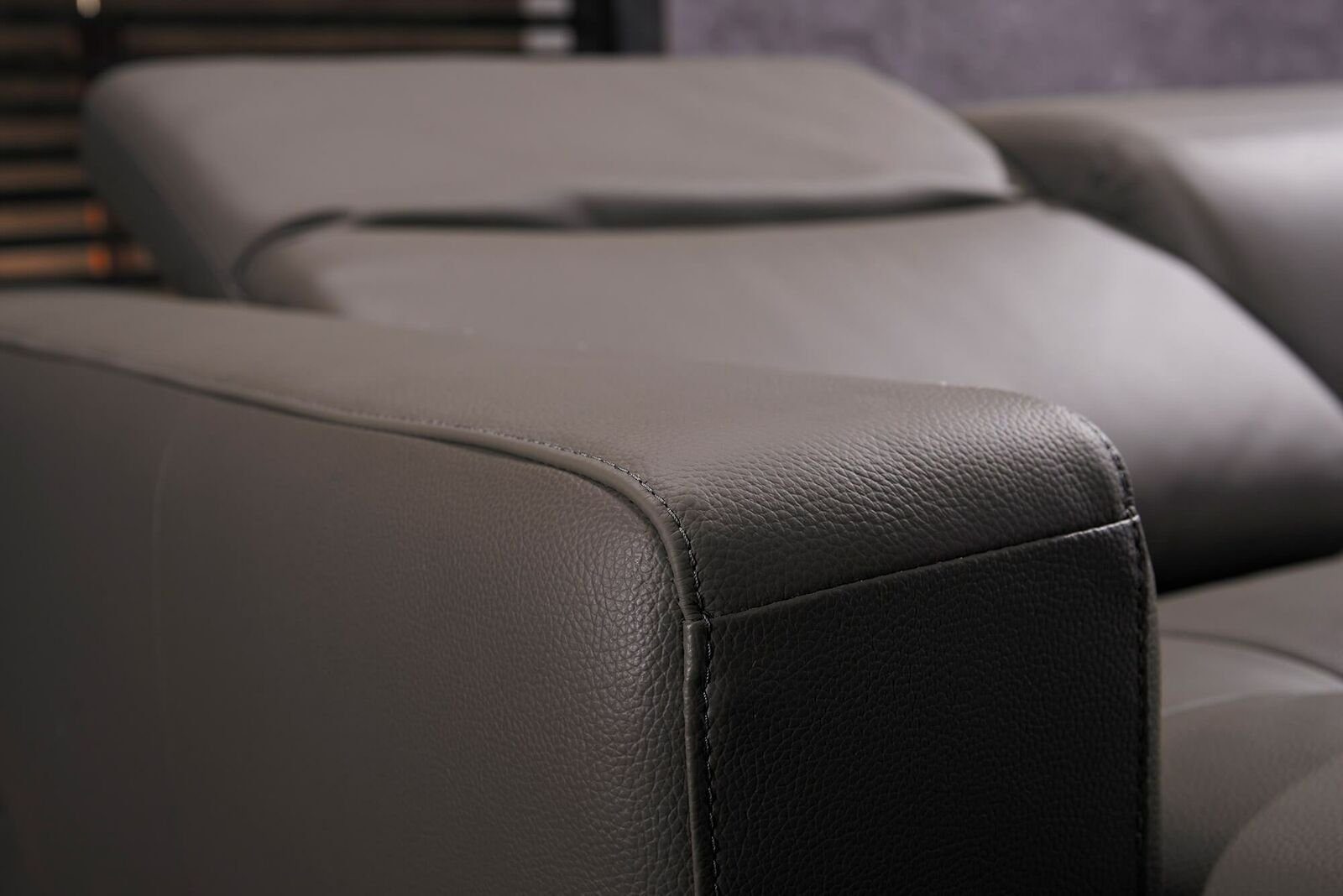 JVmoebel Ecksofa, Sofa L-Form Ledersofa Grau Garnitur Modern Couch Design Wohnlandschaft