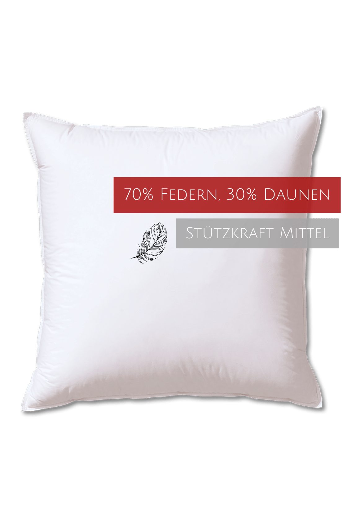 Kopfkissen Edition, Kauffmann, Füllung: 70% Federn, 30% Daunen, Bezug: 100% Baumwolle, allergikerfreundlich