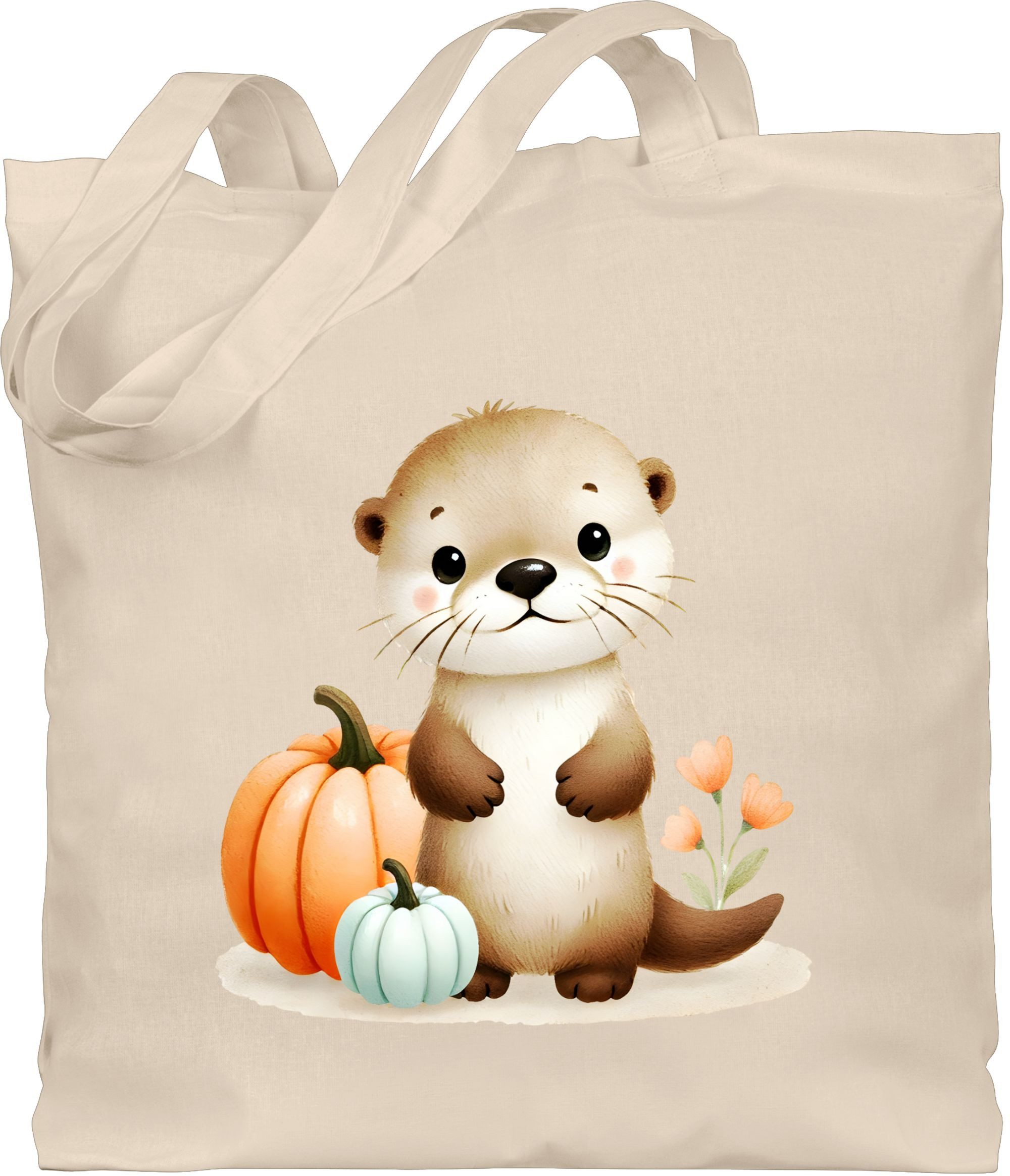 Umhängetasche Süßer Otter mit Kürbis, Herbstliches Baby und Kinder Motiv, Niedlich