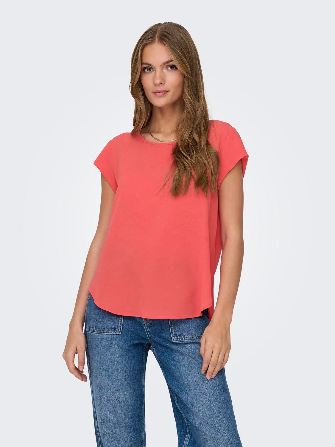 ONLY Kurzarmbluse ONLVIC S/S SOLID TOP NOOS PTM