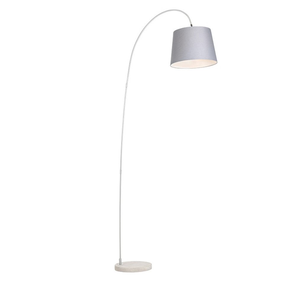 Qazqa Stehlampe Bend, ohne Leuchtmittel, E27, Grau, Modern, Stahl, 1-flammi günstig online kaufen
