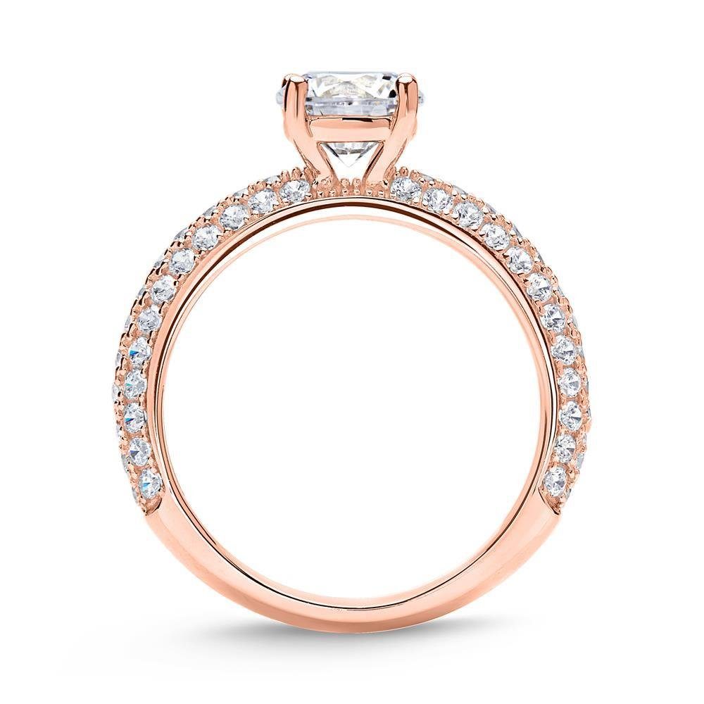 JEWLIX Verlobungsring Rosé vergoldet mit Zirkonia im Solitär Pavé Design VR0126-R
