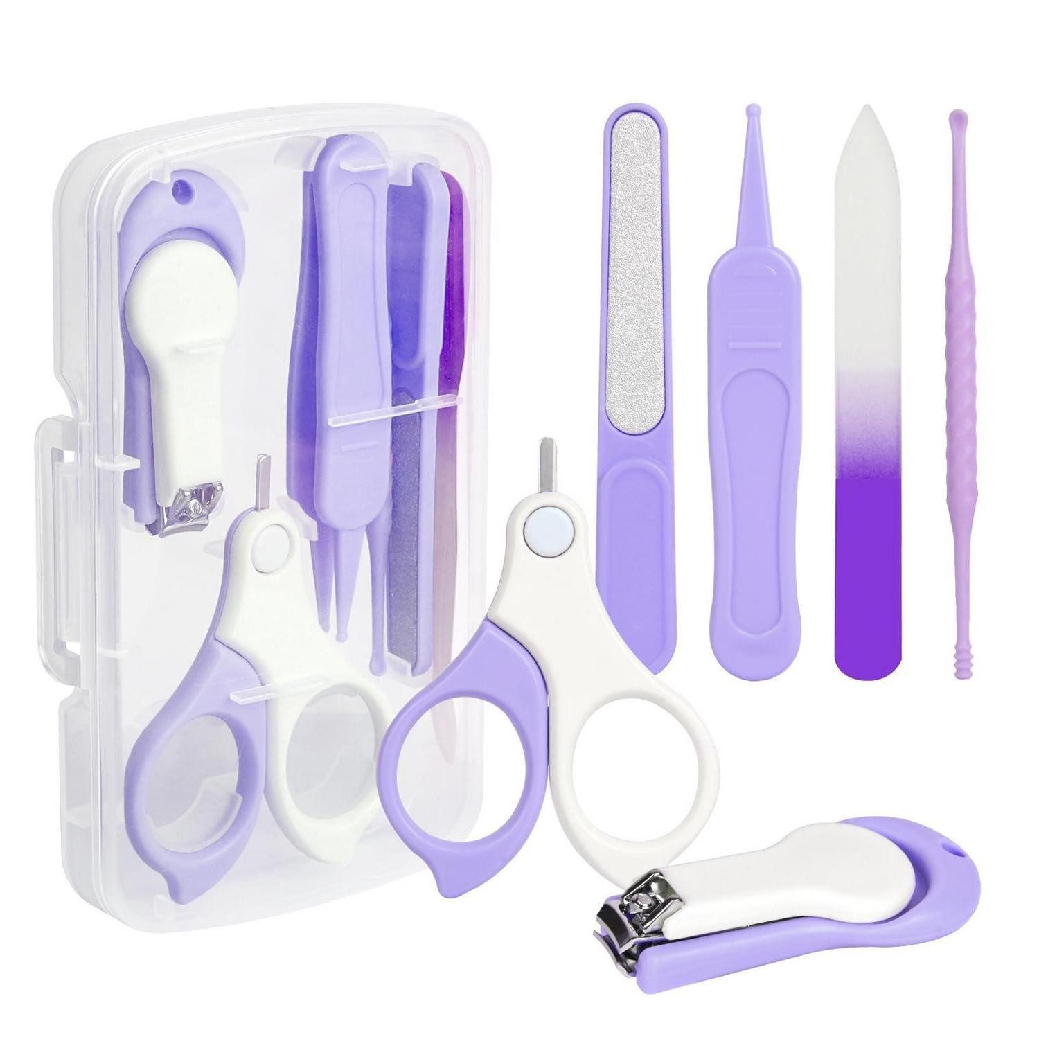 LuxusKollektion Nagelknipser-Set Babypflege Set 6-in-1 Violett