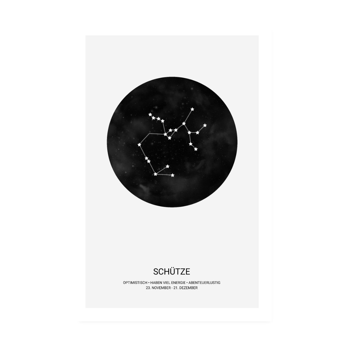 Spreadshirt Poster Sternzeichen Schütze Tierkreiszeichen Plakat Poster 20x30 cm