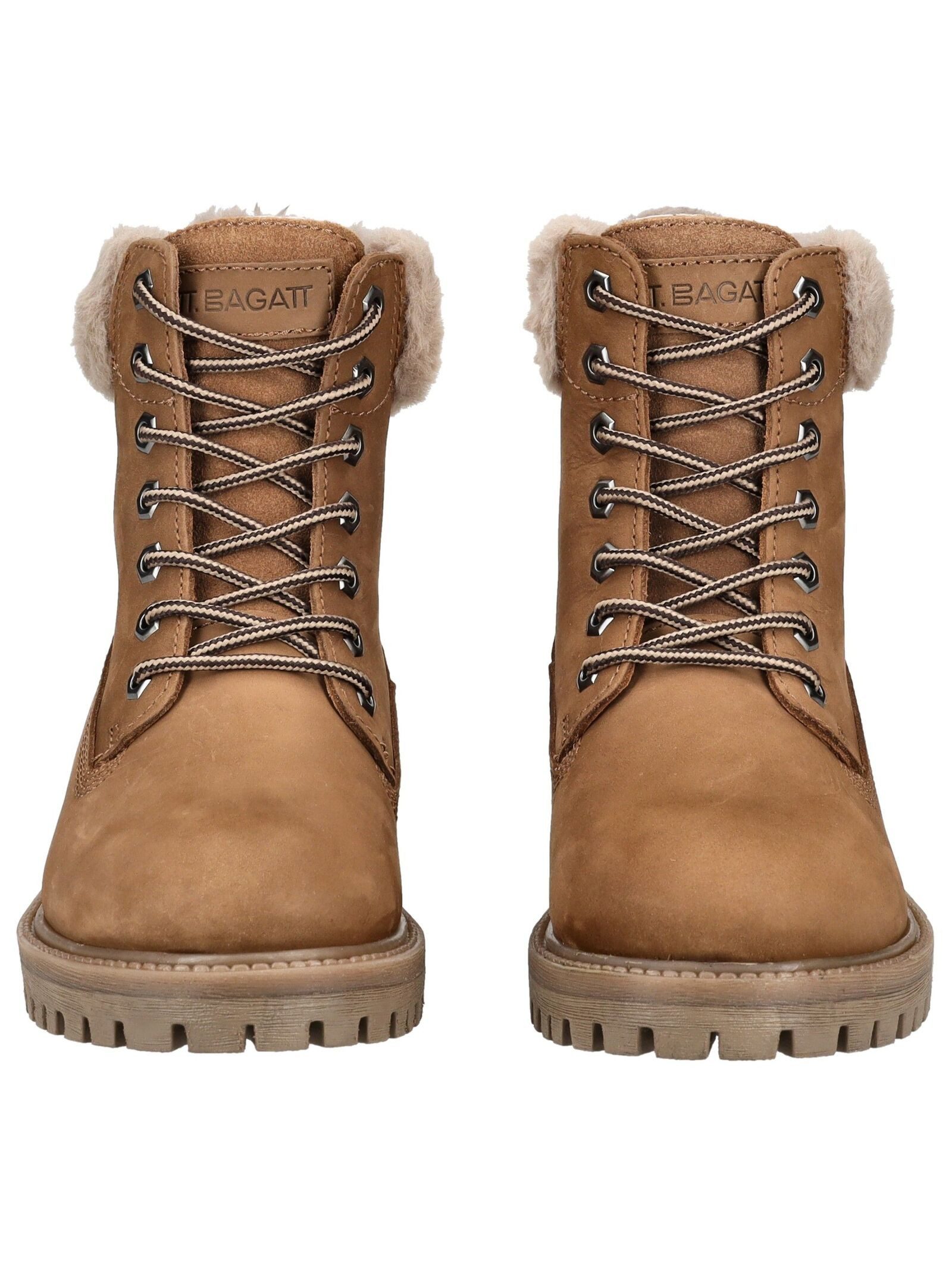 BAGATT Stiefelette Nubukleder/Textil . Schnürstiefelette