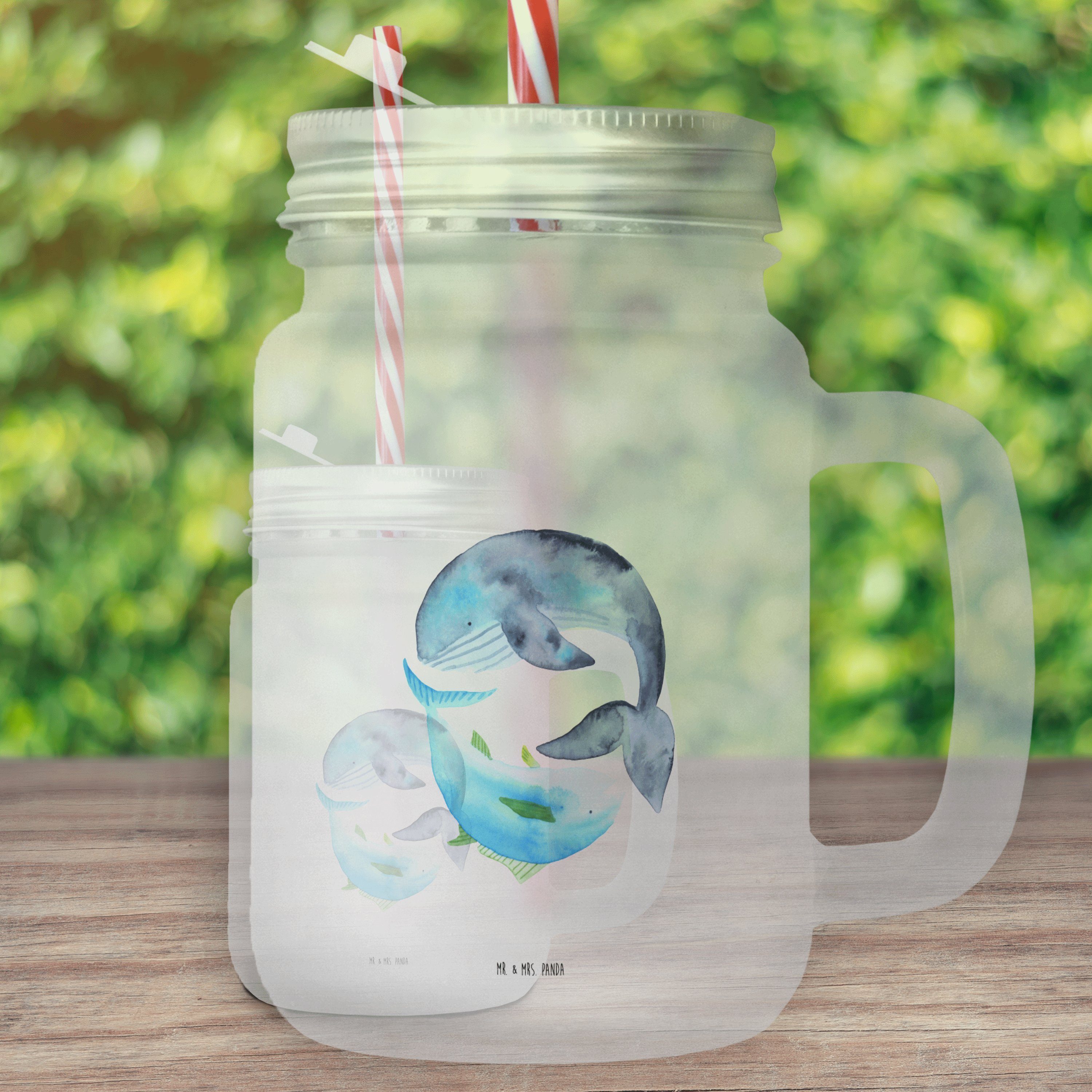 Mr. & Mrs. Panda Longdrinkglas »Walfisch & Thunfisch Transparent