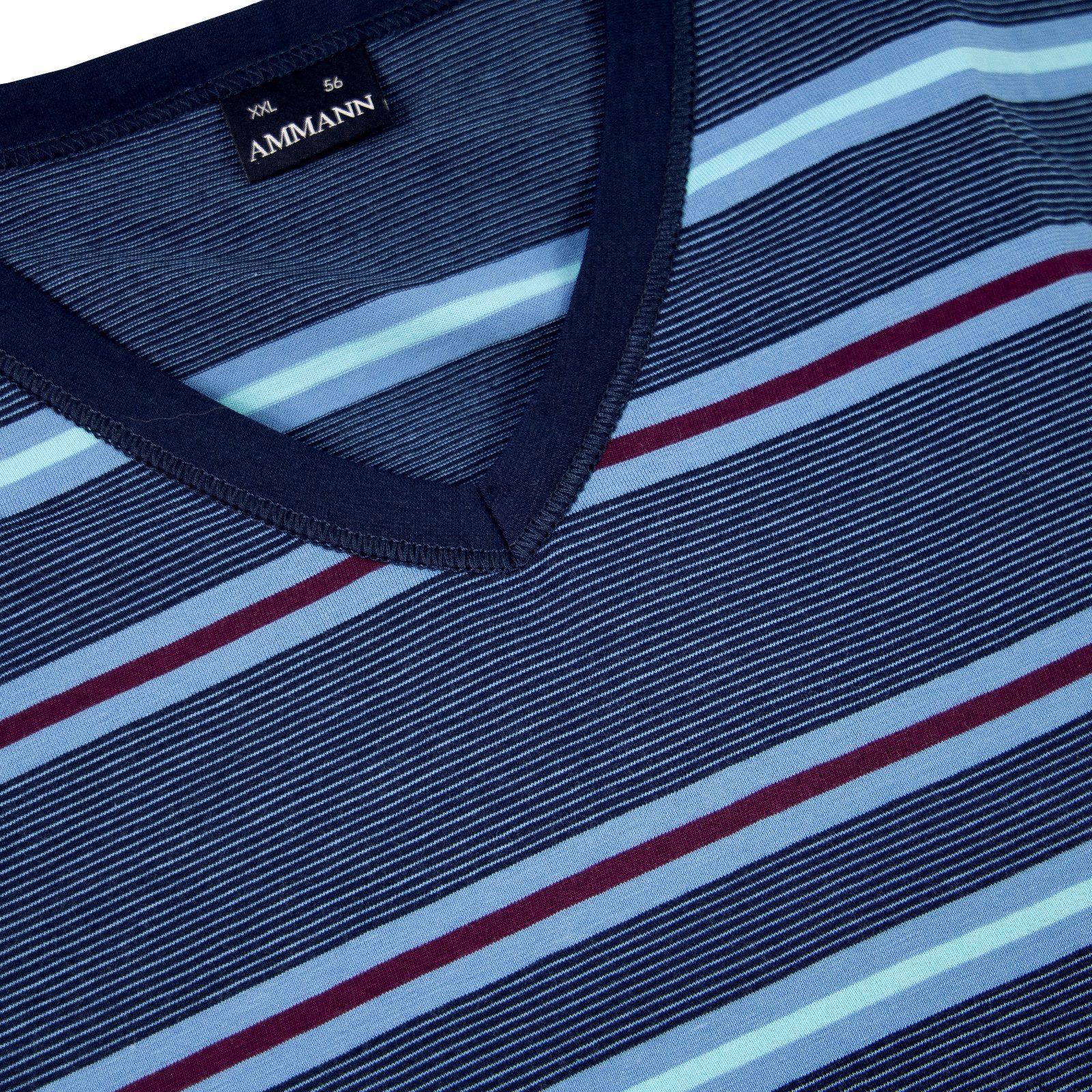 Ammann Schlafanzug GOTS Schlafanzug lang (2 tlg) mit gemusterten Oberteil günstig online kaufen