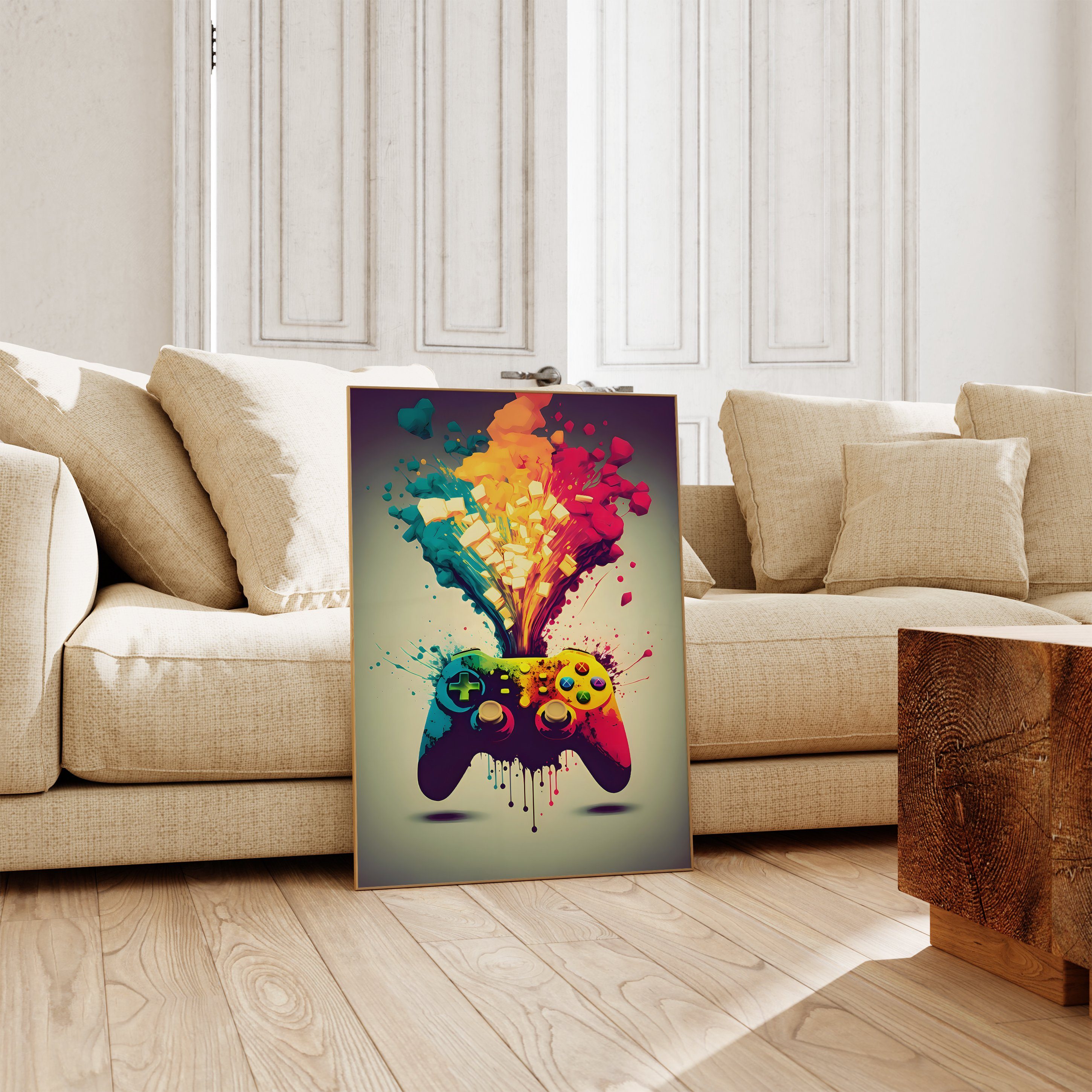 JUSTGOODMOOD Poster Premium ® Gamer Controller · ohne Rahmen