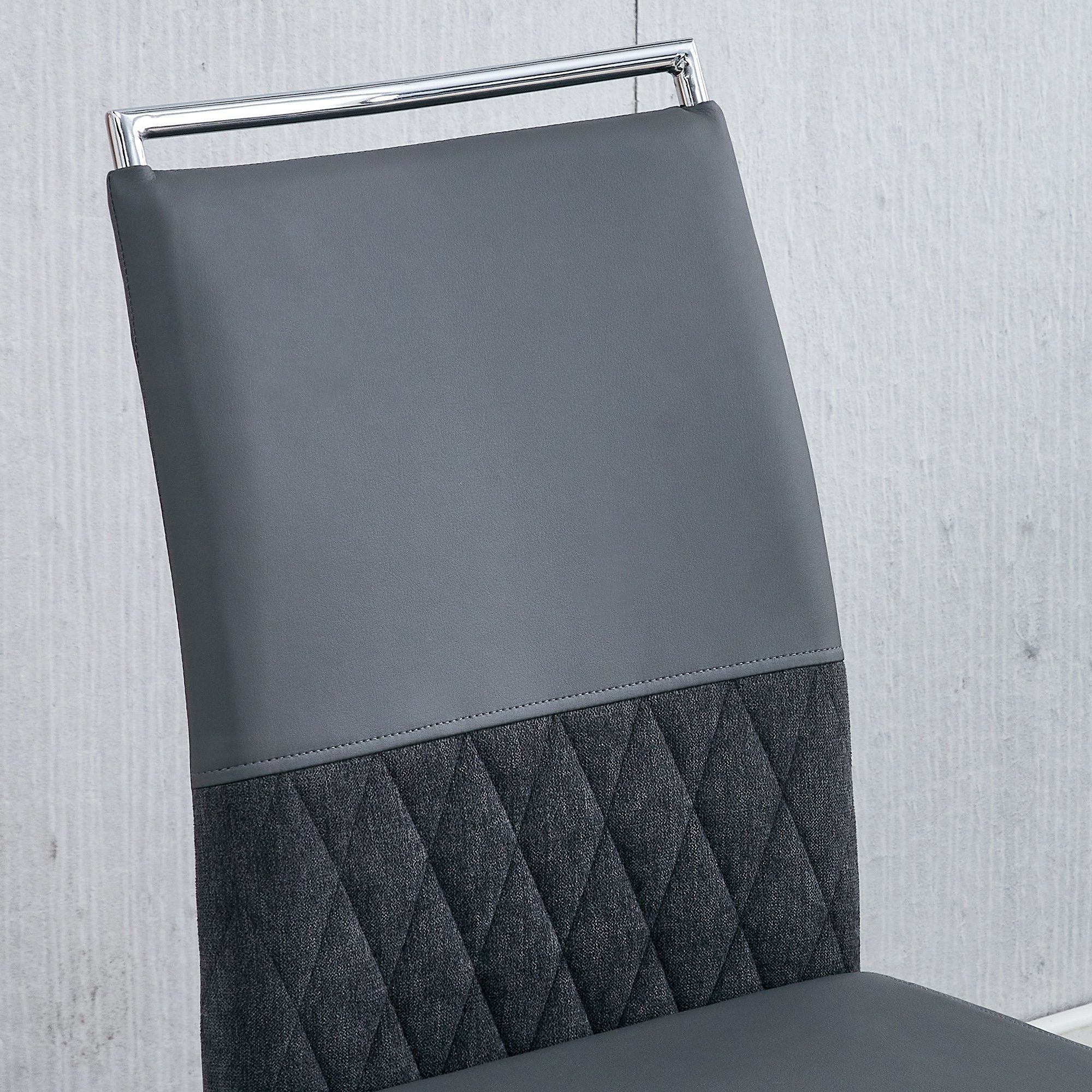 Freischwinger (Esszimmerstuhl, 2 St), Sitz gepolstert, Gestell aus Metall, Stuhl belastbar bis 150 Kg