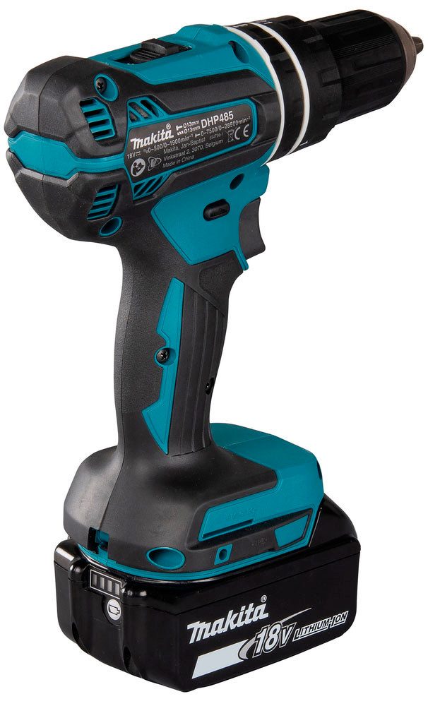 Makita Akku-Schlagbohrschrauber DHP485RTJ, max. 1900 U/min, mit 2 Akkus 18 V/5 Ah und Ladegerät, inkl. Aufbewahrungskoffer – Bild 5 von 5