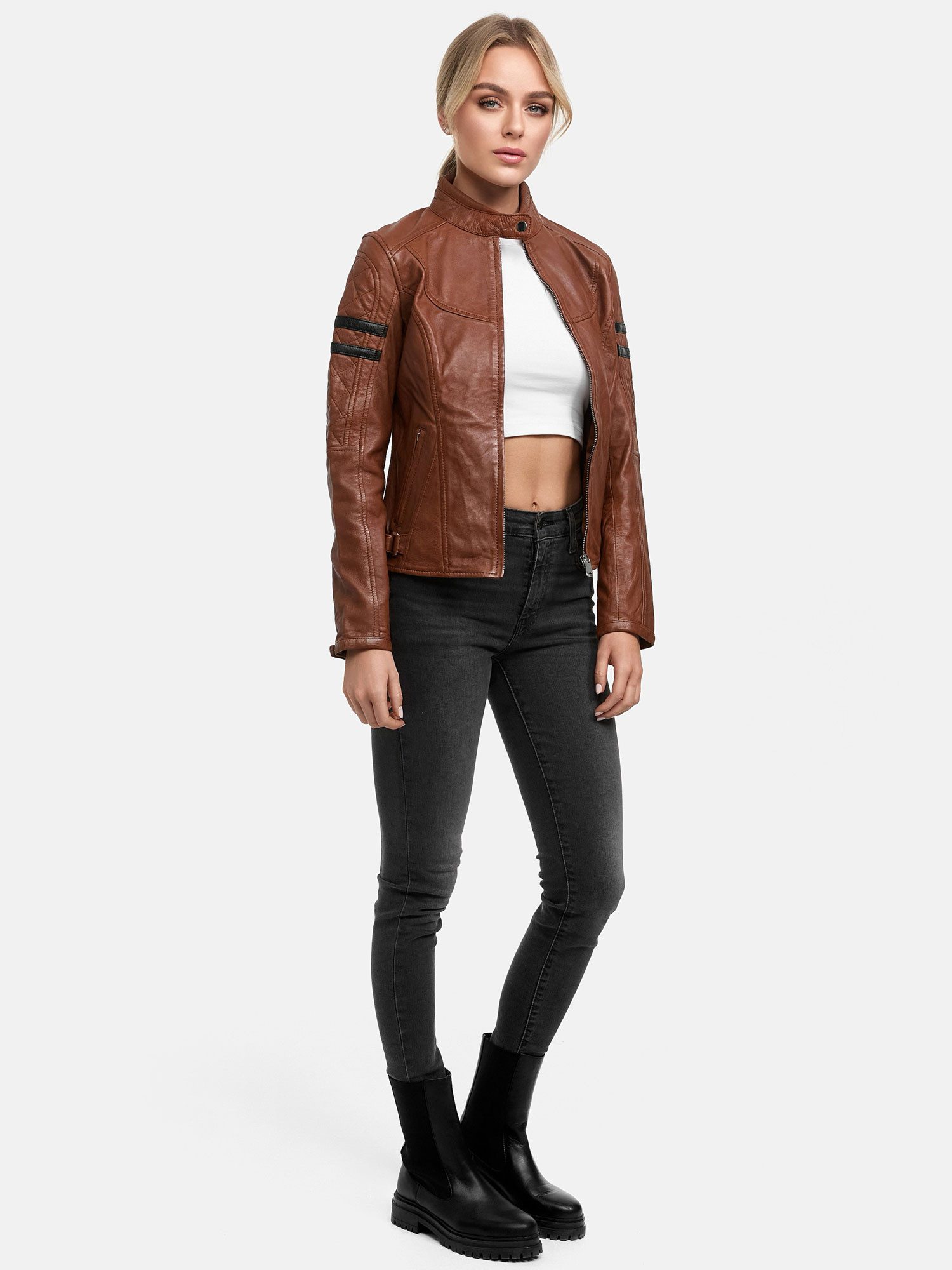 Tazzio Lederjacke F513 außergewöhnliches Design & mit Biker-Details günstig online kaufen