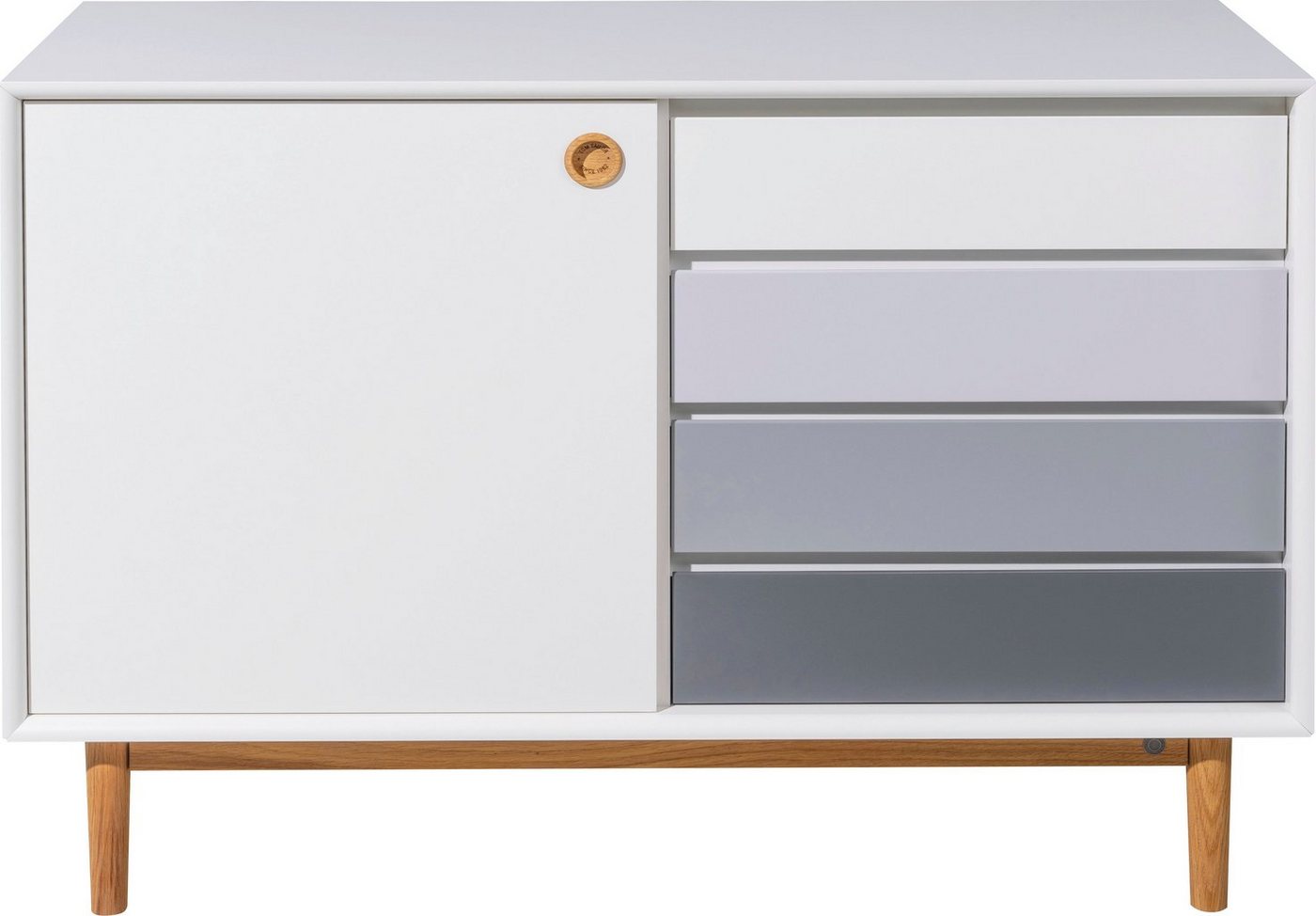 TOM TAILOR Sideboard »COLOR BOX«, mit 1 Tür & 4 Kontrast-Schubladen, Füße Eiche geölt, Breite 114 cm-HomeTrends
