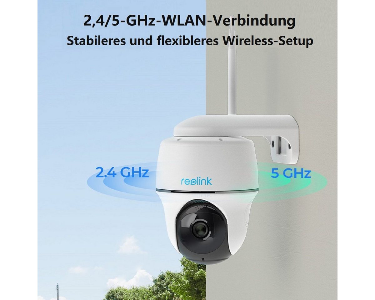 Thumbnail - Reolink Überwachungskamera Argus PT+SP 4MP PTZ Akku- oder solarbetriebene 2,4/5GHz WLAN IP (Außenbereich, PIR-Erkennung,...
