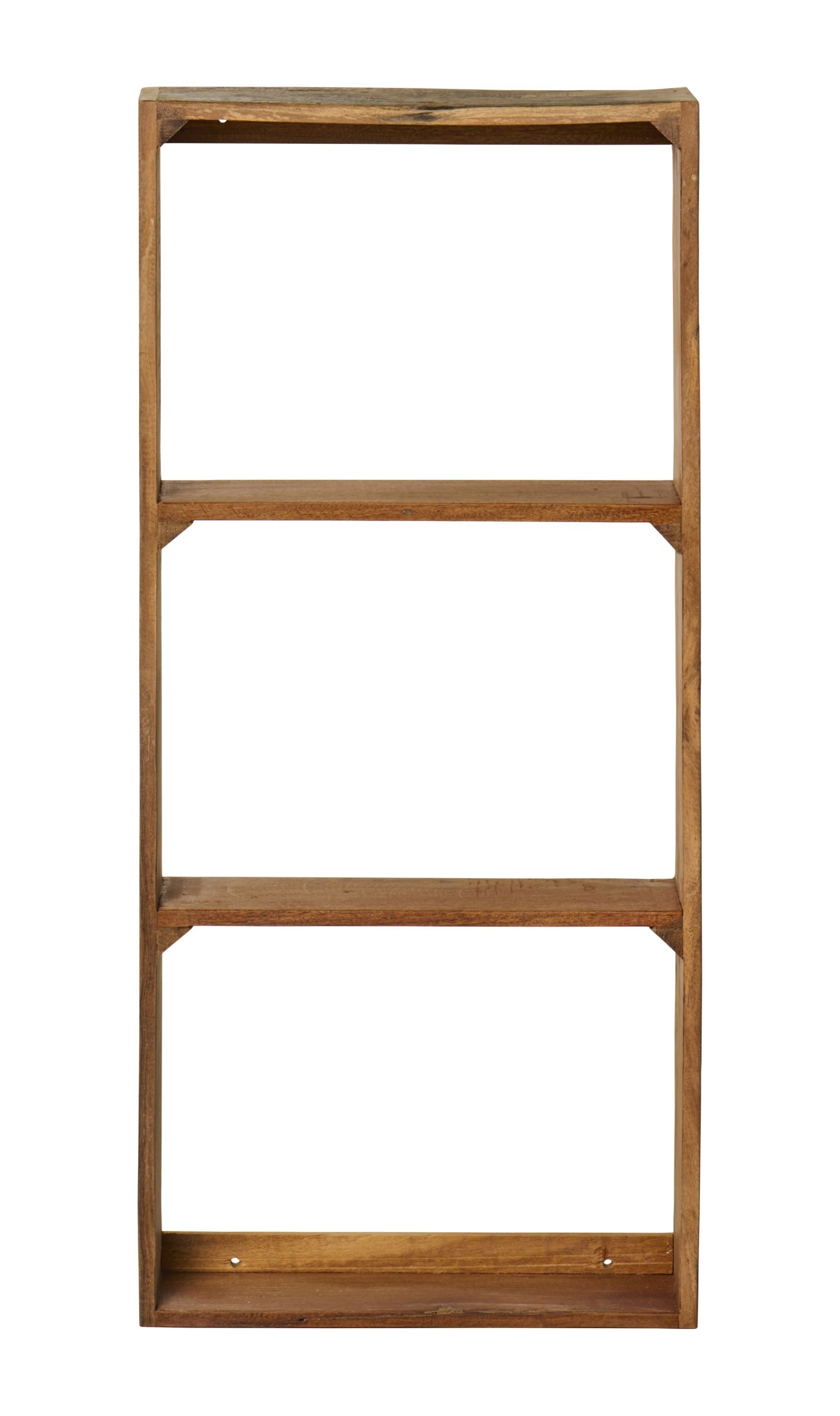 Ib Laursen Wandregal Ib Laursen - Wandregal Regal 3 Fächer Holz 40x90cm Unika Natur