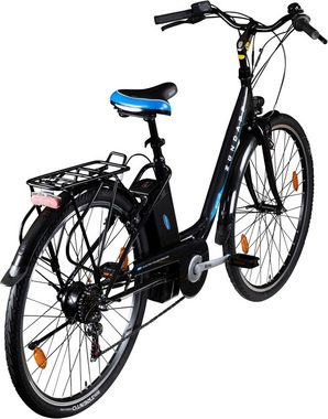 Zündapp E-Bike Z505, 6 Gang Shimano Tourney Schaltwerk, Kettenschaltung, Heckmotor, 374 Wh Akku, Pedelec, Elektrofahrrad für Damen u. Herren, Cityrad