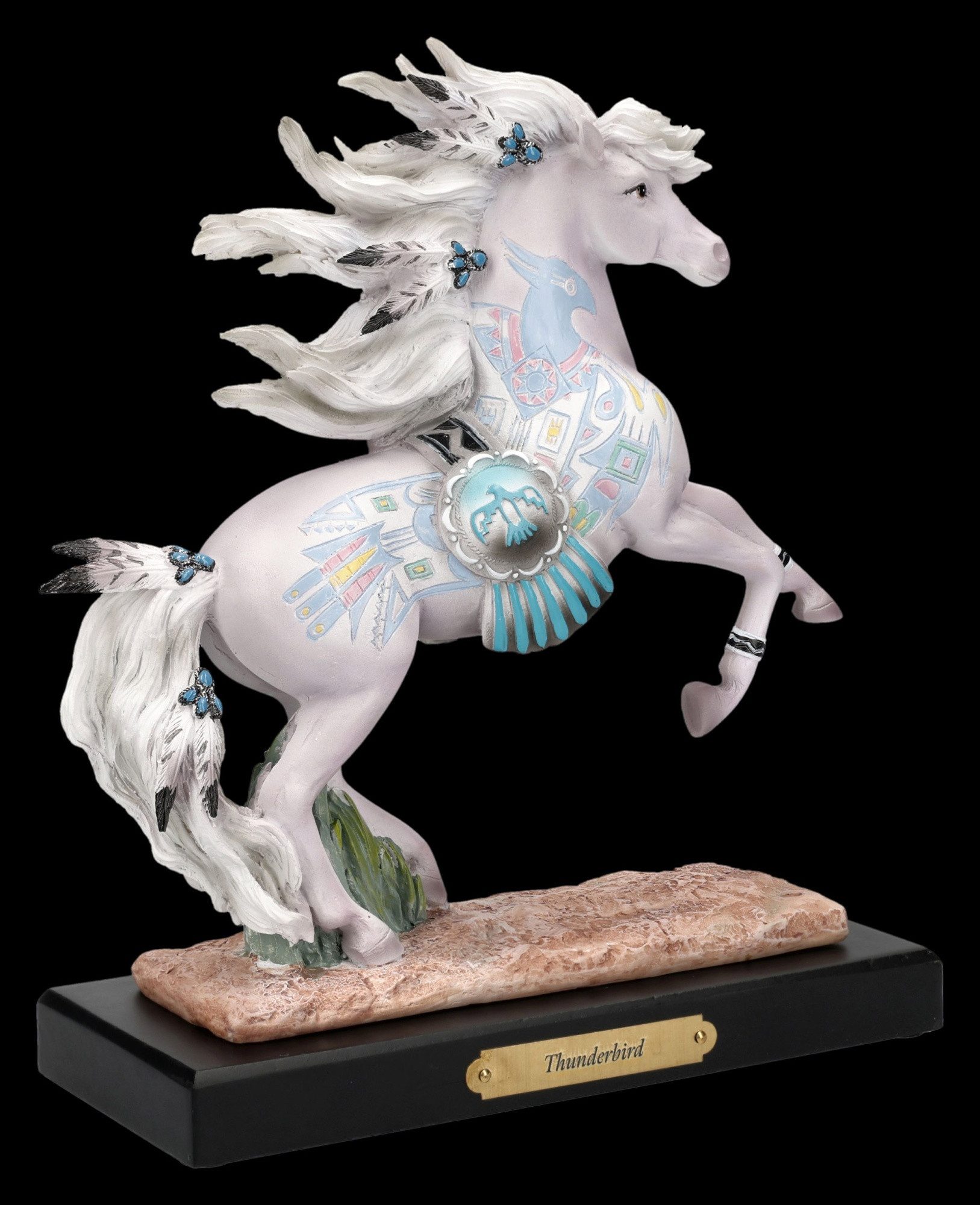 Figuren Shop GmbH Tierfigur Pferdefigur Thunderbird - Pferd Statue Sammlerfigur 21.5 cm Tierdeko