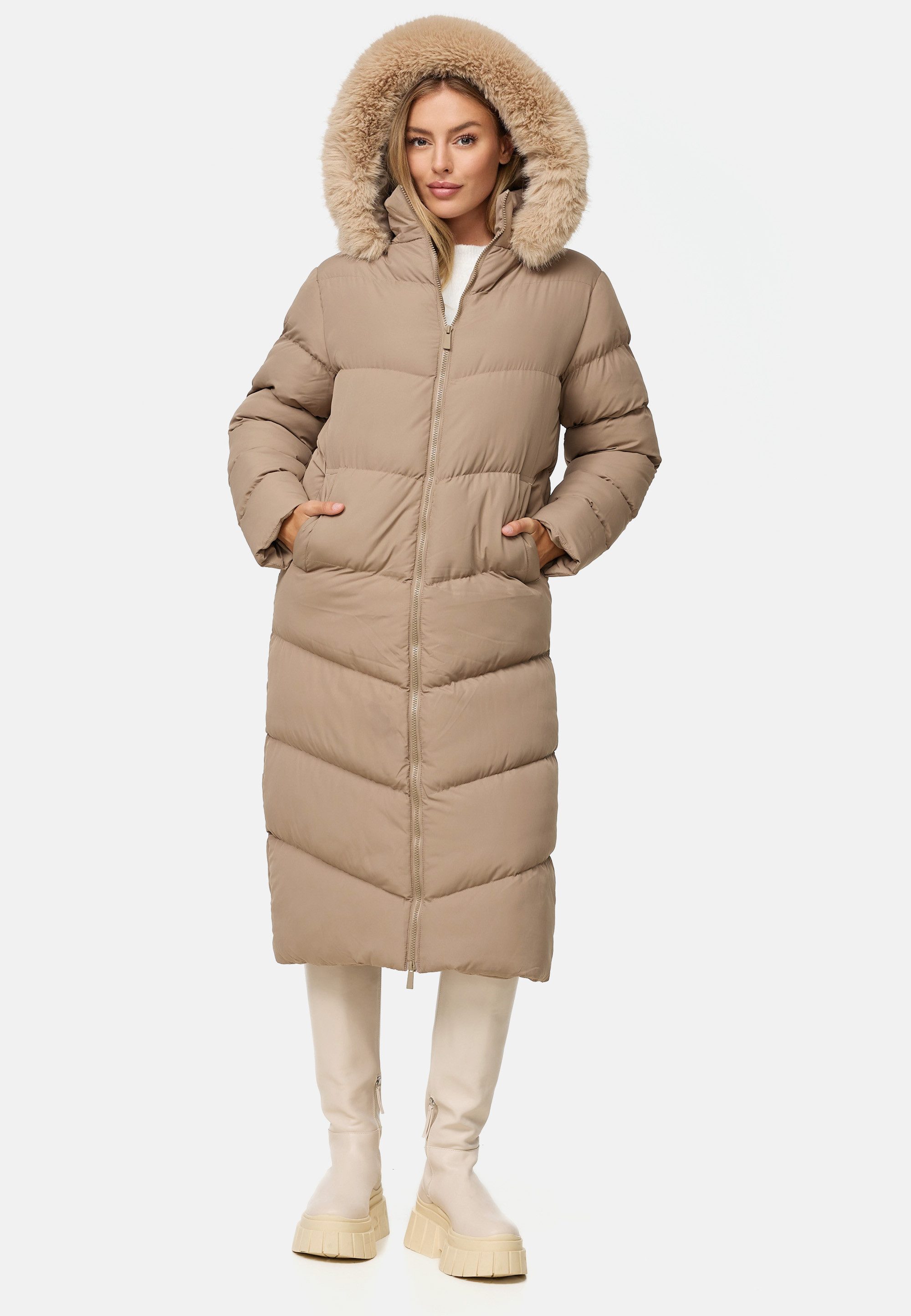 Threadbare Steppmantel THB Lazuli Quilted Jacket mit wärmender Kapuze günstig online kaufen