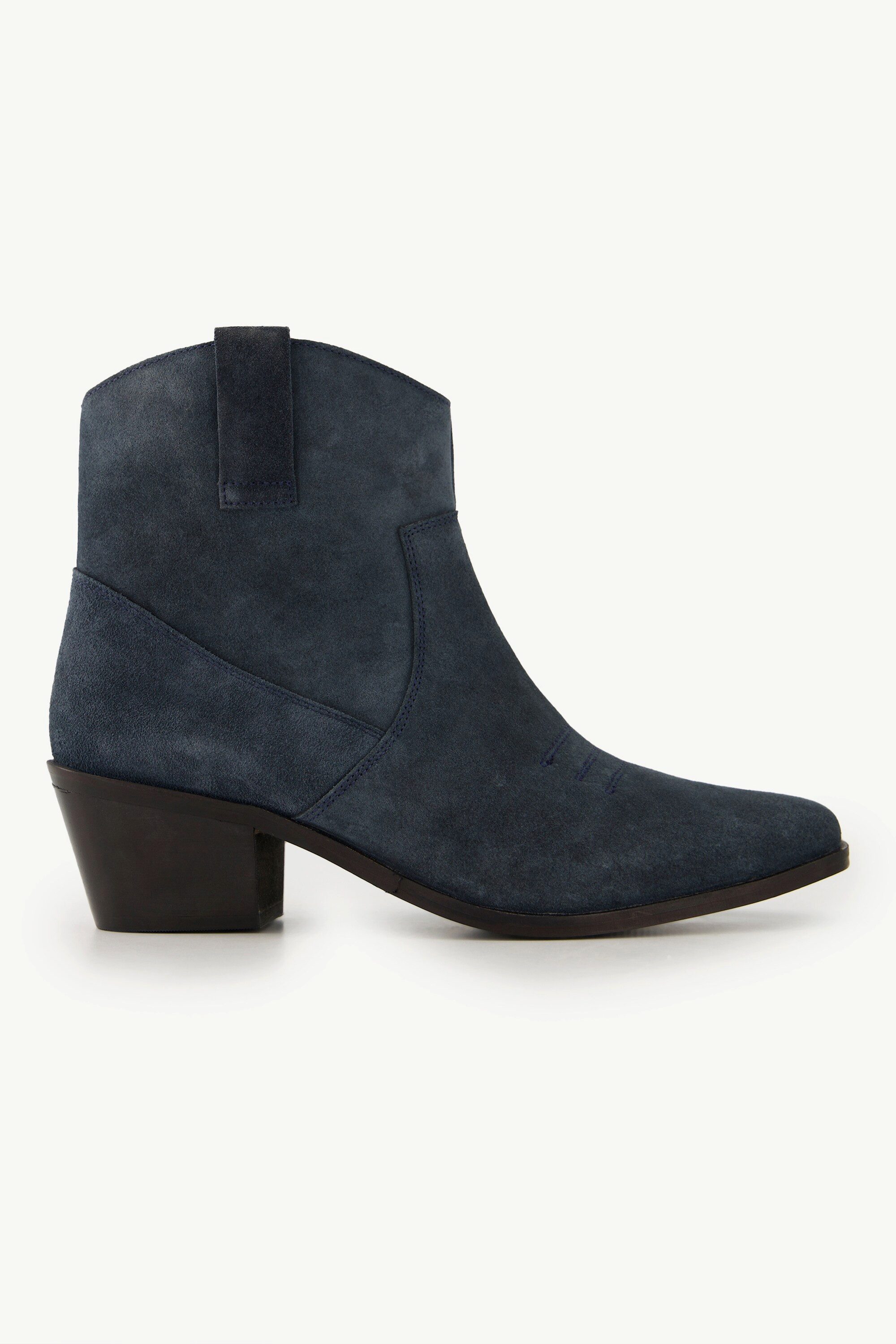 Ulla Popken Leder-Stiefeletten Veloursleder Cowboystiefel Stiefel günstig online kaufen