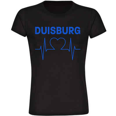 multifanshop T-Shirt Damen Duisburg - Herzschlag - Frauen