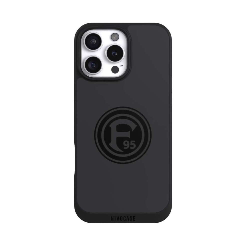 NIVOCASE Handyhülle F95 Fortuna Düsseldorf Logo Dunkel F95, Apple iPhone 16 Pro Max Handyhülle Hülle NIVOpure Case Schwarz