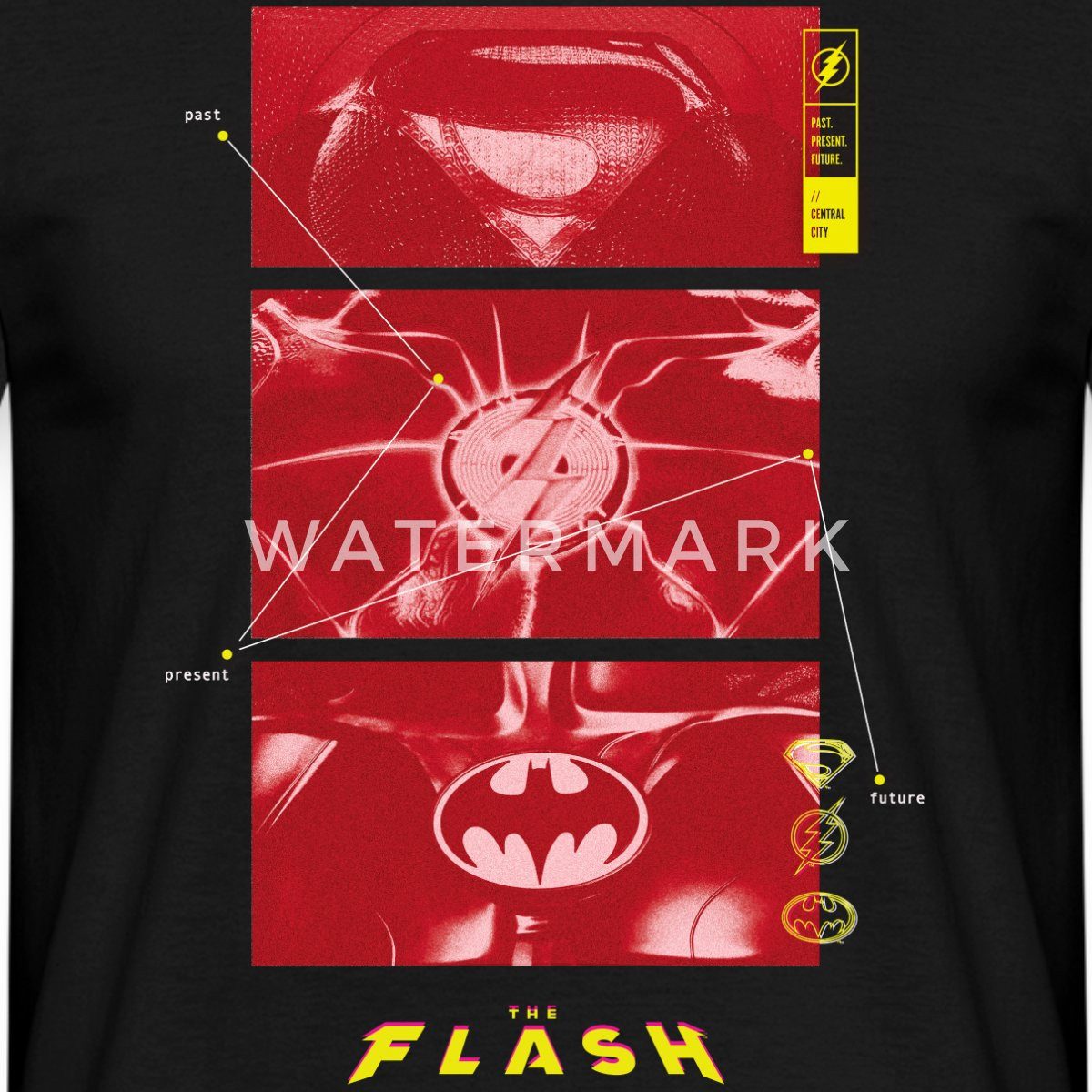 Spreadshirt T-Shirt The Flash Anzüge Supergirl Flash Batman Mit Logos Männer T-Shirt (1-tlg)