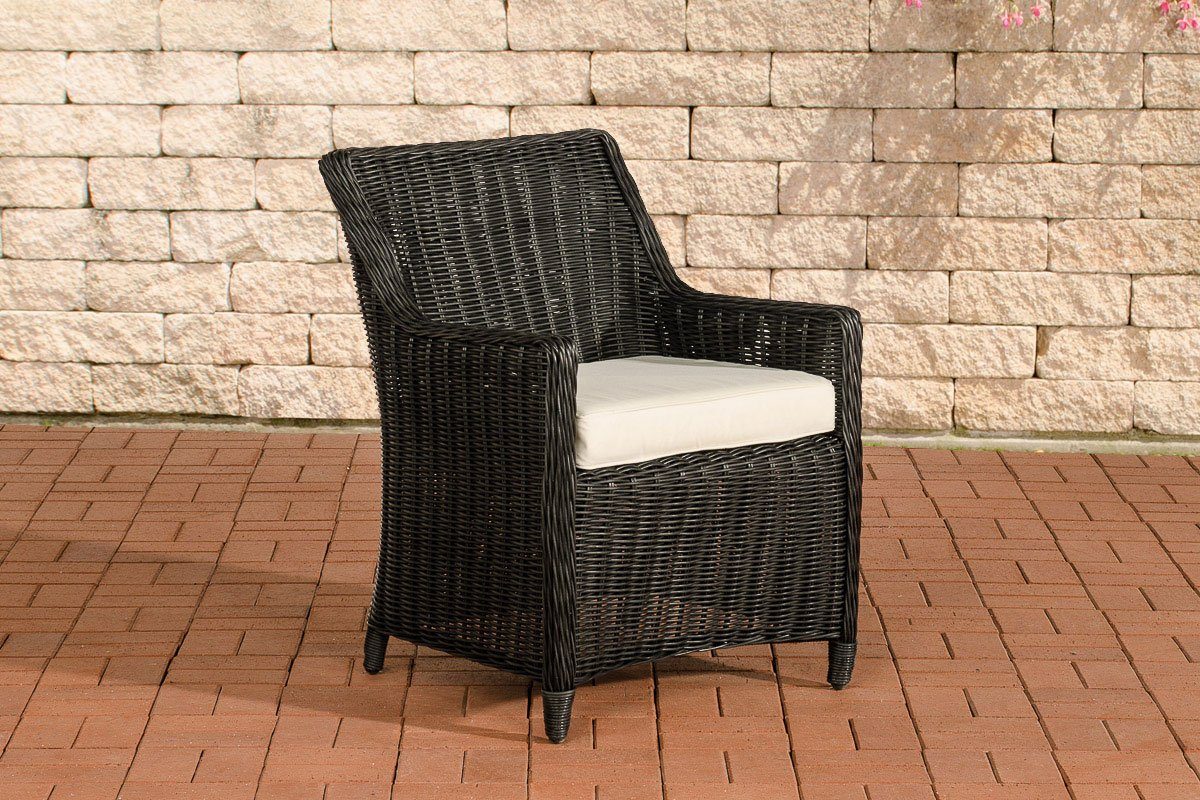 CLP Gartensessel Sandnes 5mm, 10 cm dicke Sitzkissen, 100% Polyester schwarz | Sessel