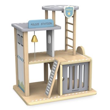 Mamabrum Spielzeug-Polizei Einsatzset Polizeistation aus Holz mit Zubehör