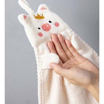 Daisred Handtuch Set Kinder Mit Aufhängerschlaufe Gesichtstücher Gästehandtücher, (Anzug, 3-tlg)