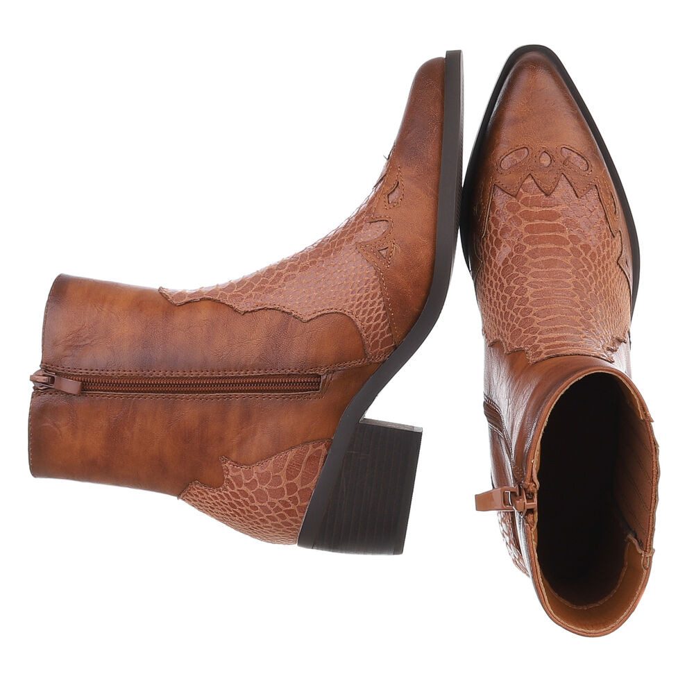 Ital-Design Elegante Stiefeletten mit reptilähnlichem Detail günstig online kaufen